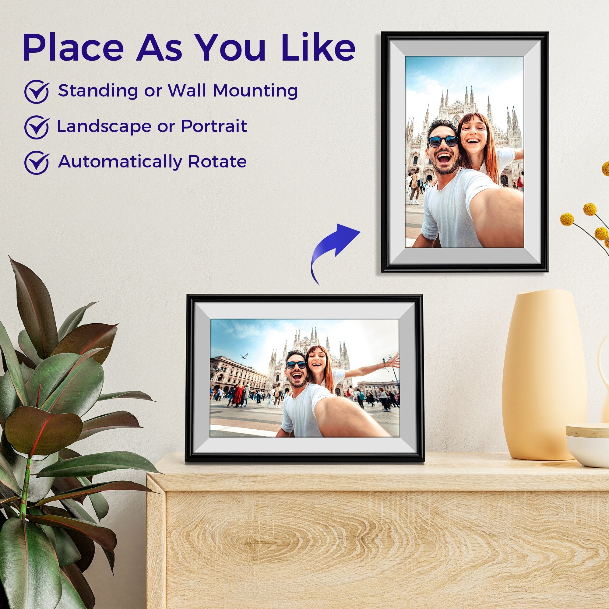 10.1 WiFi Frameo Digital Picture Photo Frame - Aluminum Frame