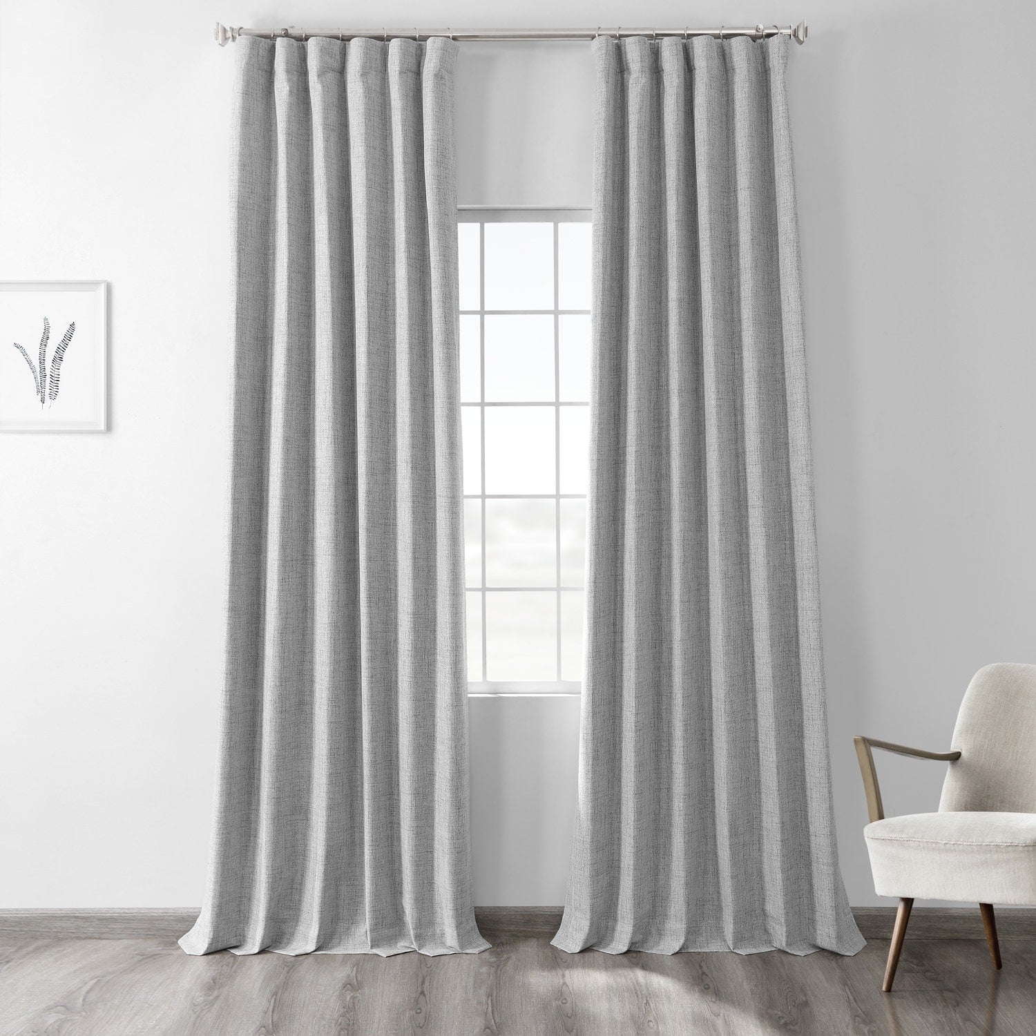 Exclusive Fabrics Vintage Thermal Cross Linen Weave Blackout Curtains (1 Panel)