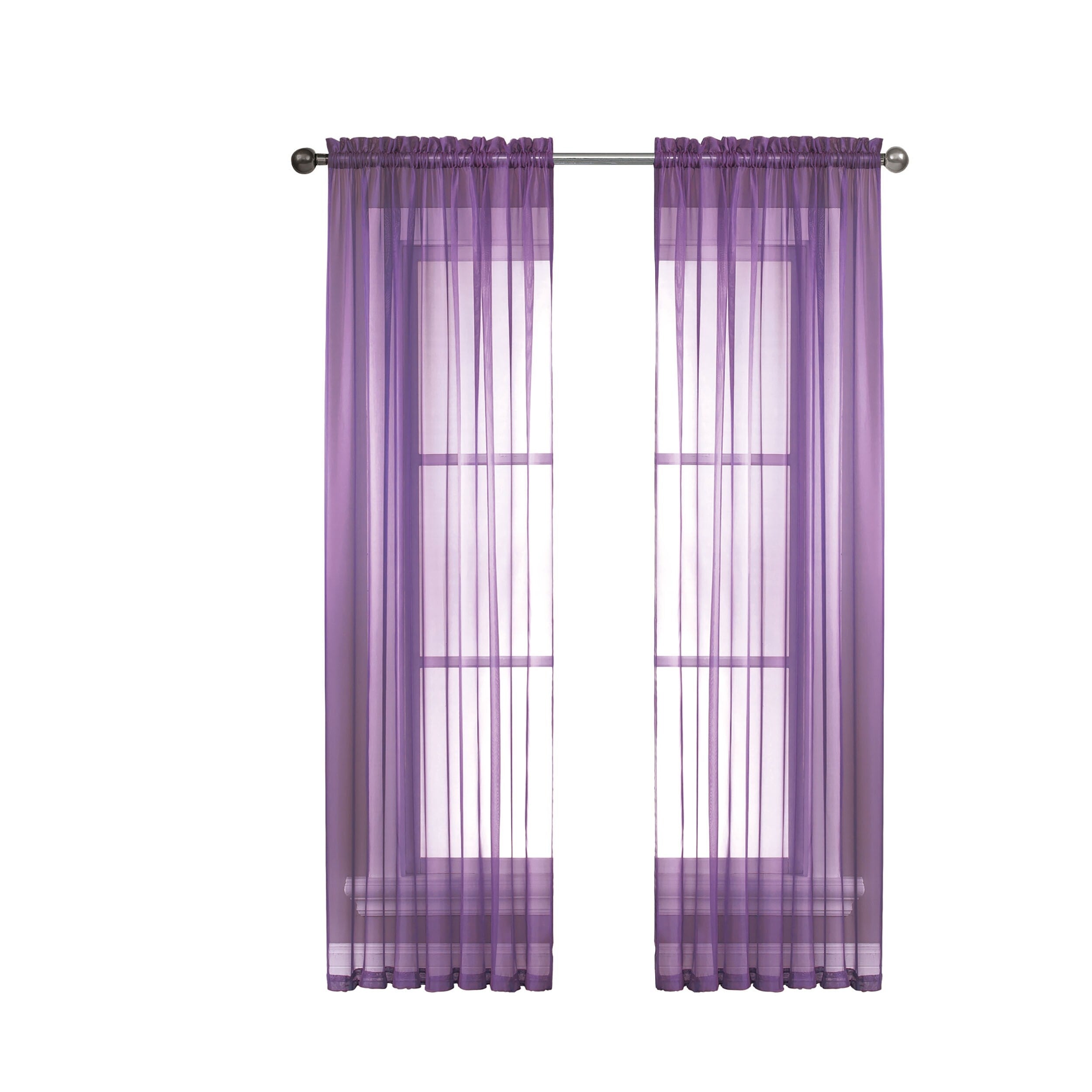 Window Elements Diamond Sheer Voile Extra Wide, 56 Inch Wide. Rod Pocket Curtain Panel