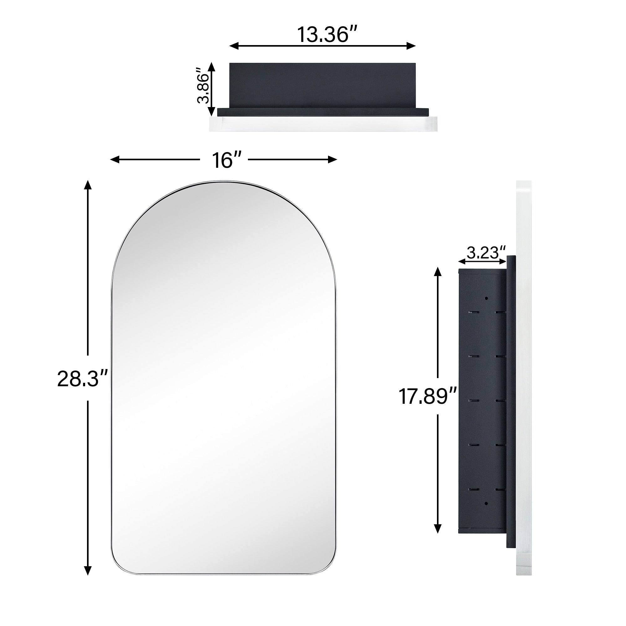 TEHOME Aristes Recessed Framed Medicine Cabinet with Mirror and Adjustable Shelves