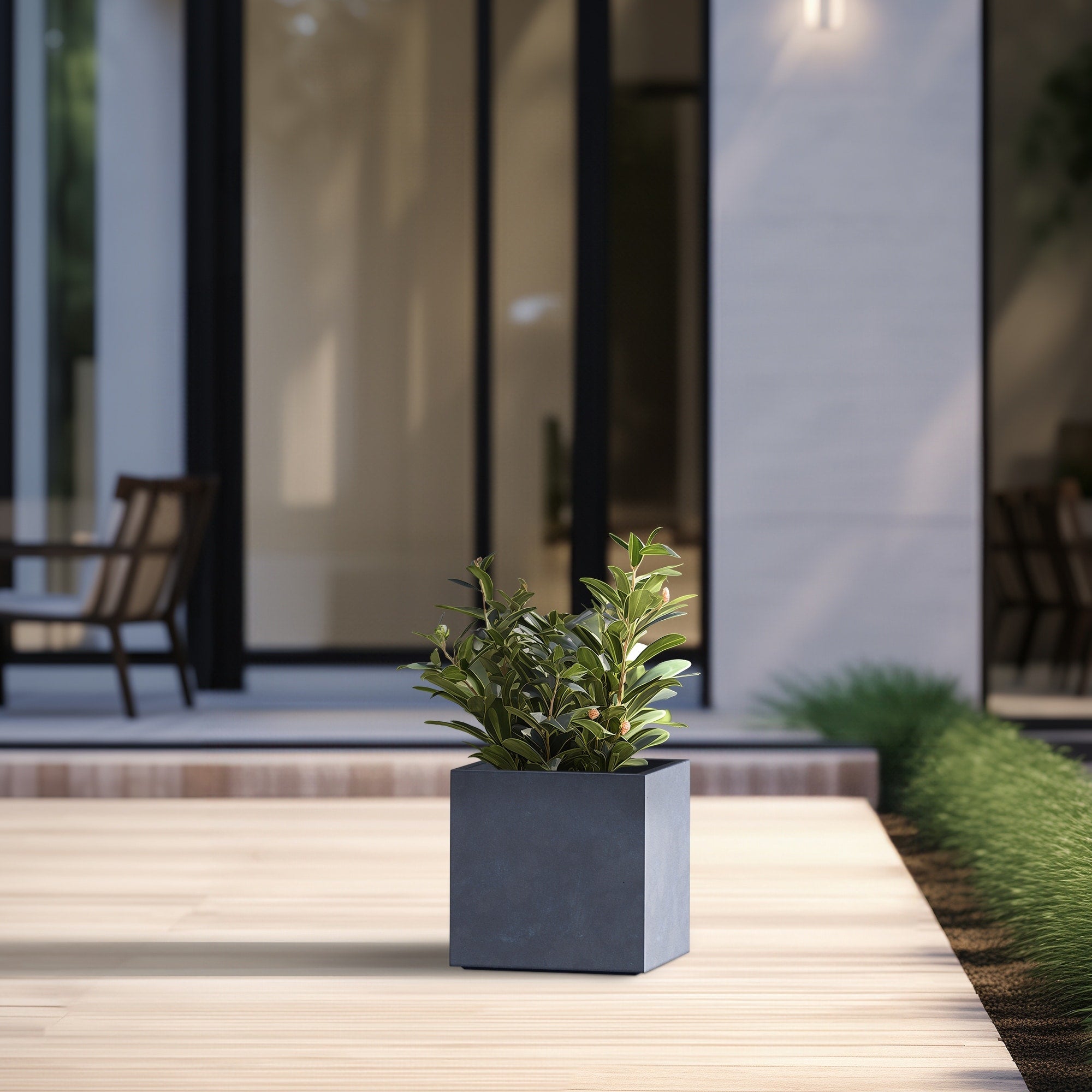 Tall Concrete Square Plant boxes / Large Indoor and Outdoor flower Planters