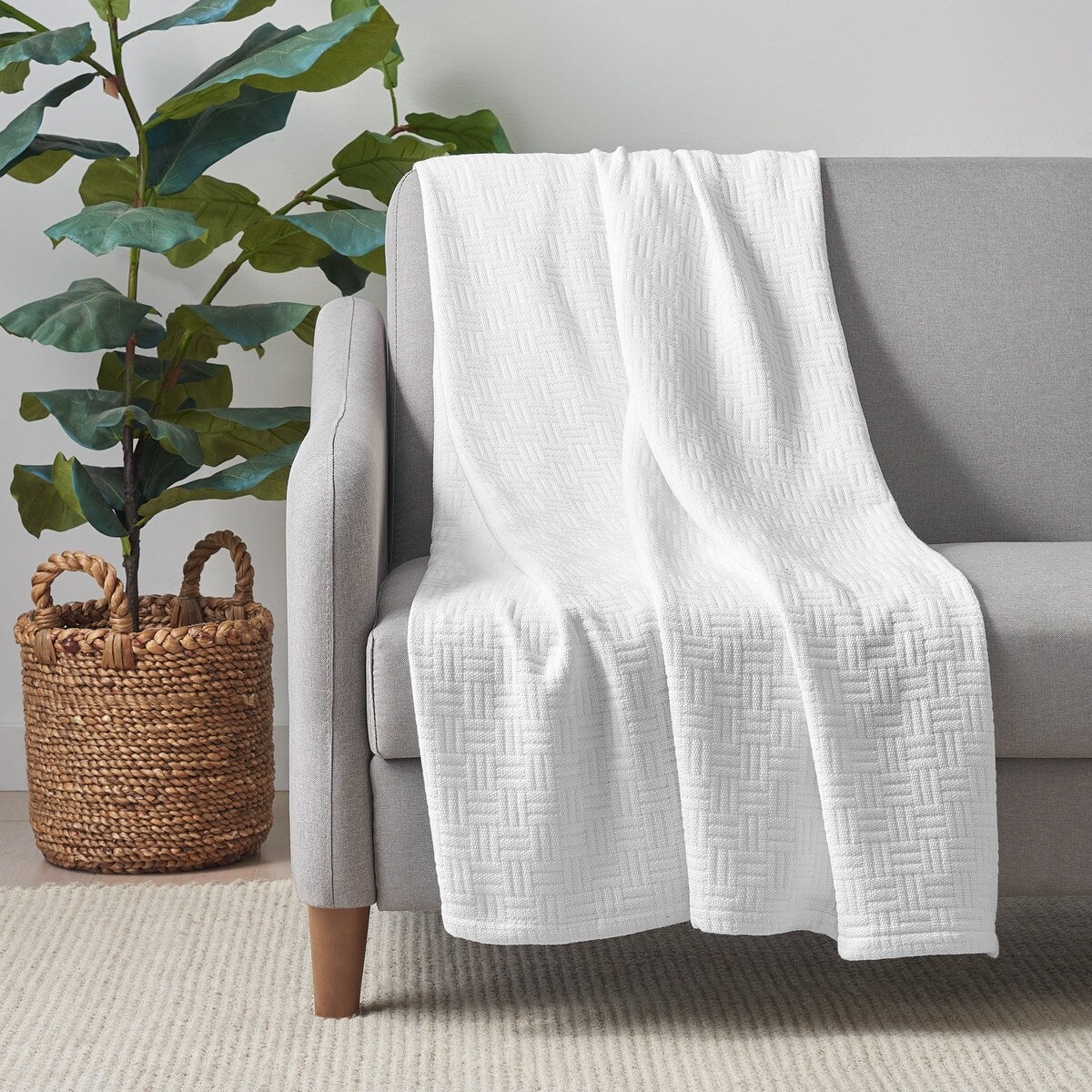 Host & Home Basketweave Cotton Blanket