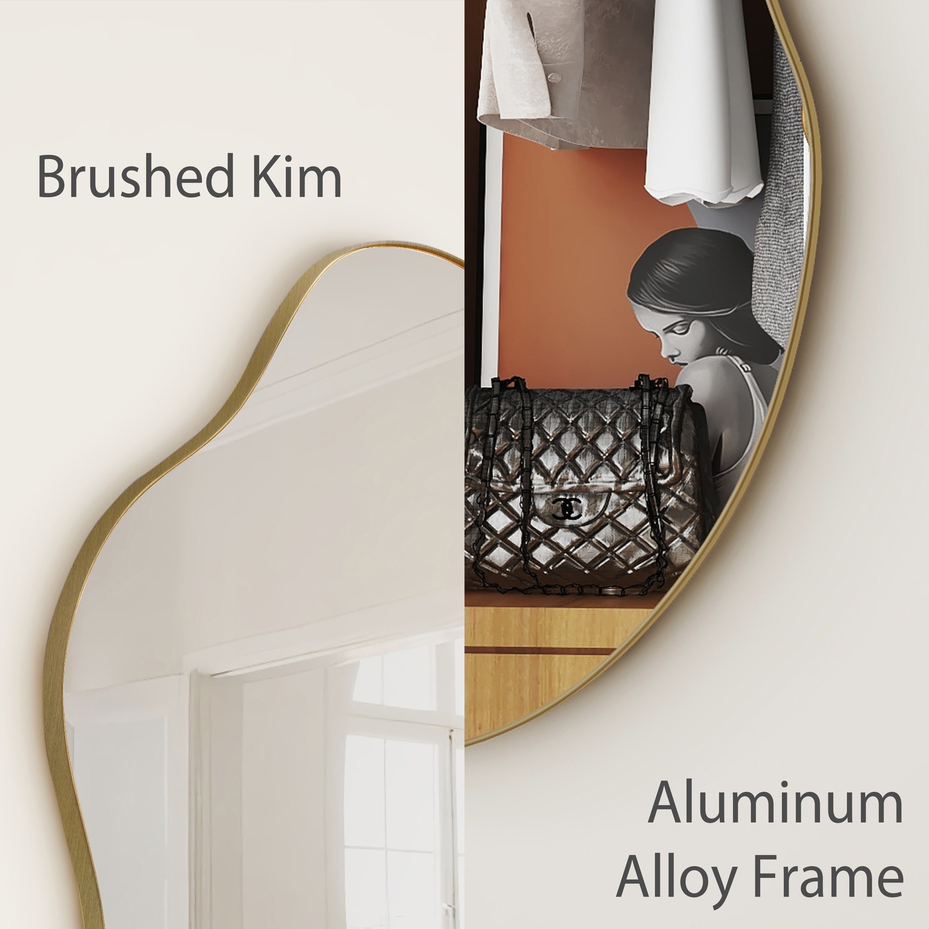 Asymmetrical Wavy Antique Accent Wall Mirror