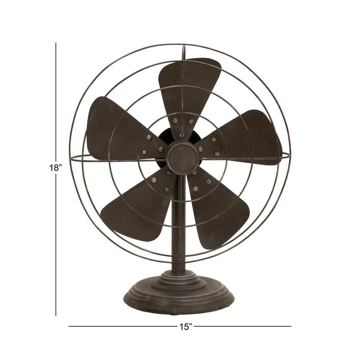 Metal Fan Decorative Sculpture - Black - Roche River Decor