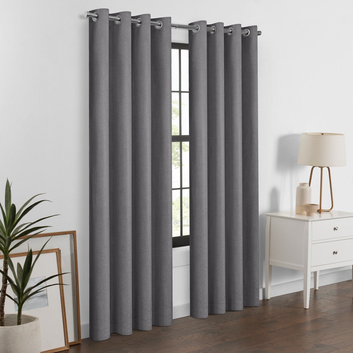 Eclipse Blackout Curtains, Larissa Solid Grommet Curtains