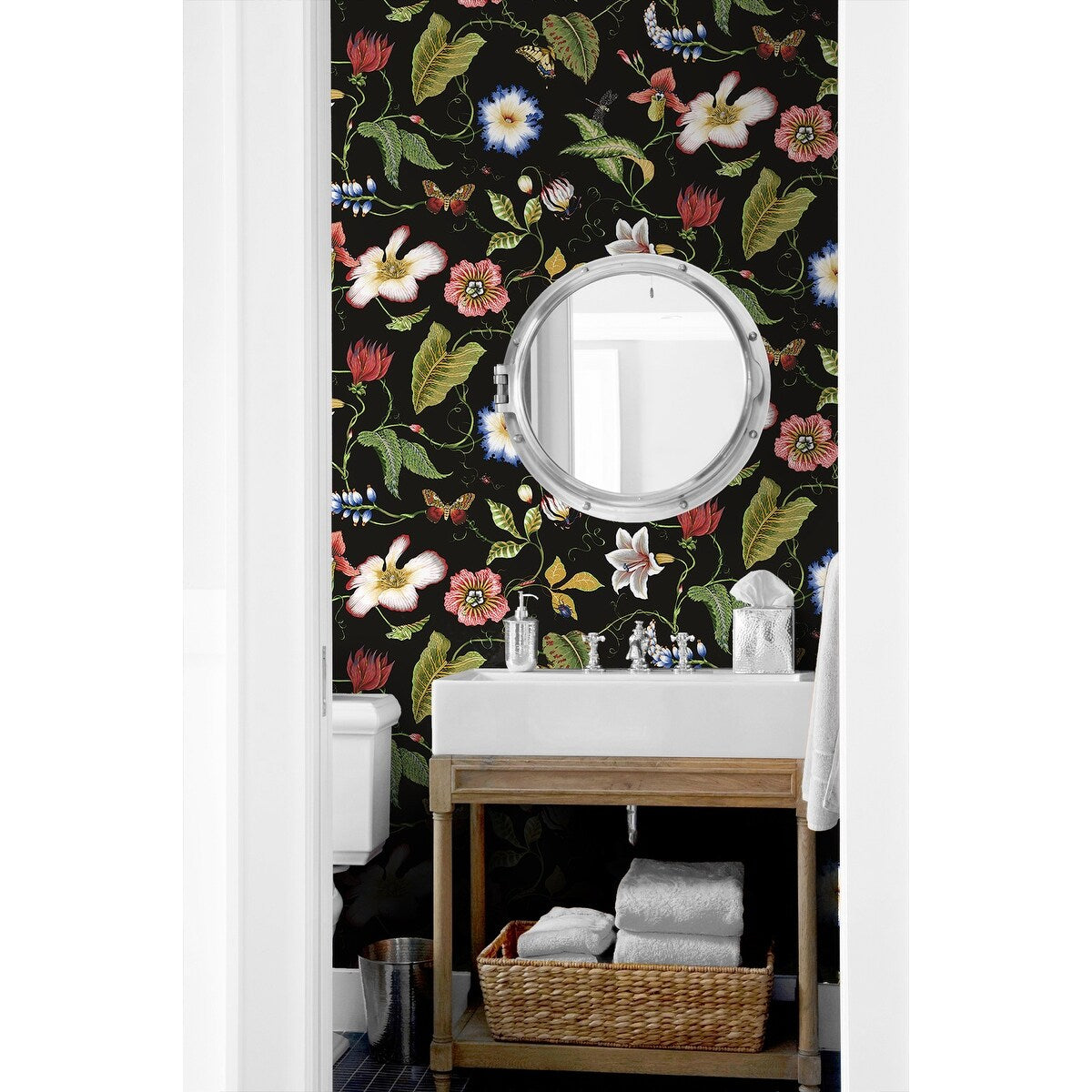 NextWall Summer Garden Floral Peel and Stick Wallpaper