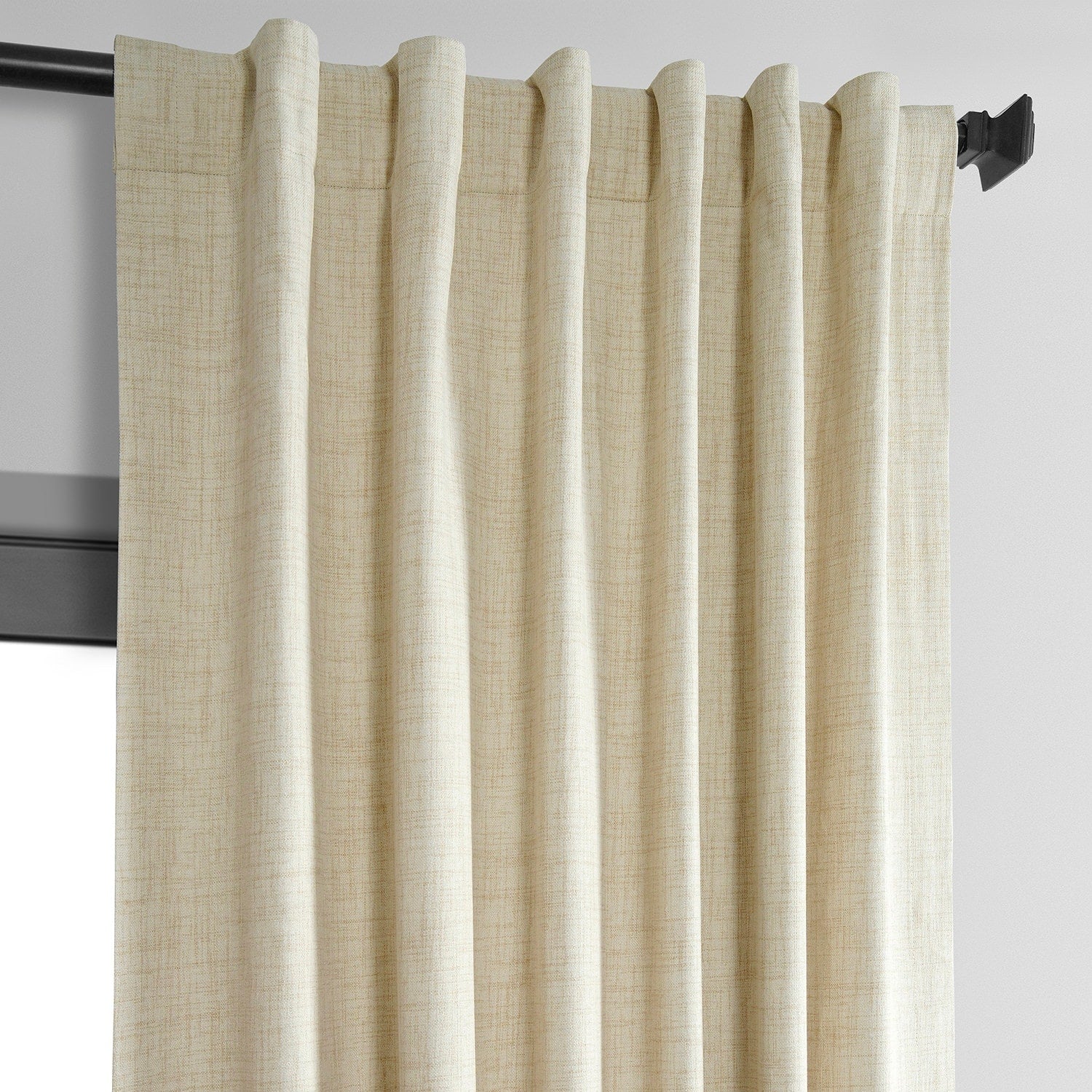 Exclusive Fabrics Vintage Thermal Cross Linen Weave Blackout Curtains (1 Panel)