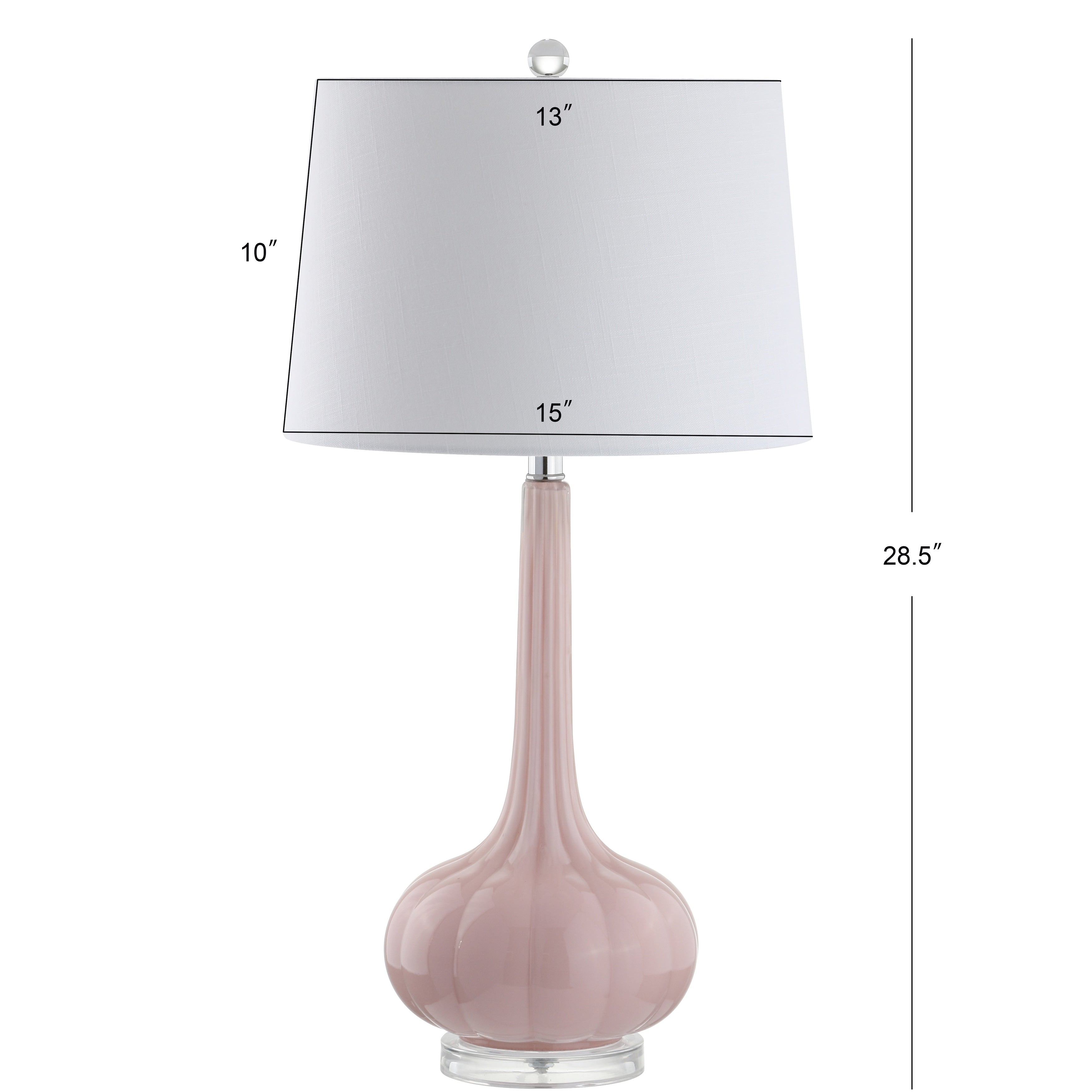 Diamante 28.5 Glass Teardrop LED Table Lamp, Pink (Set of 2) by JONATHAN Y