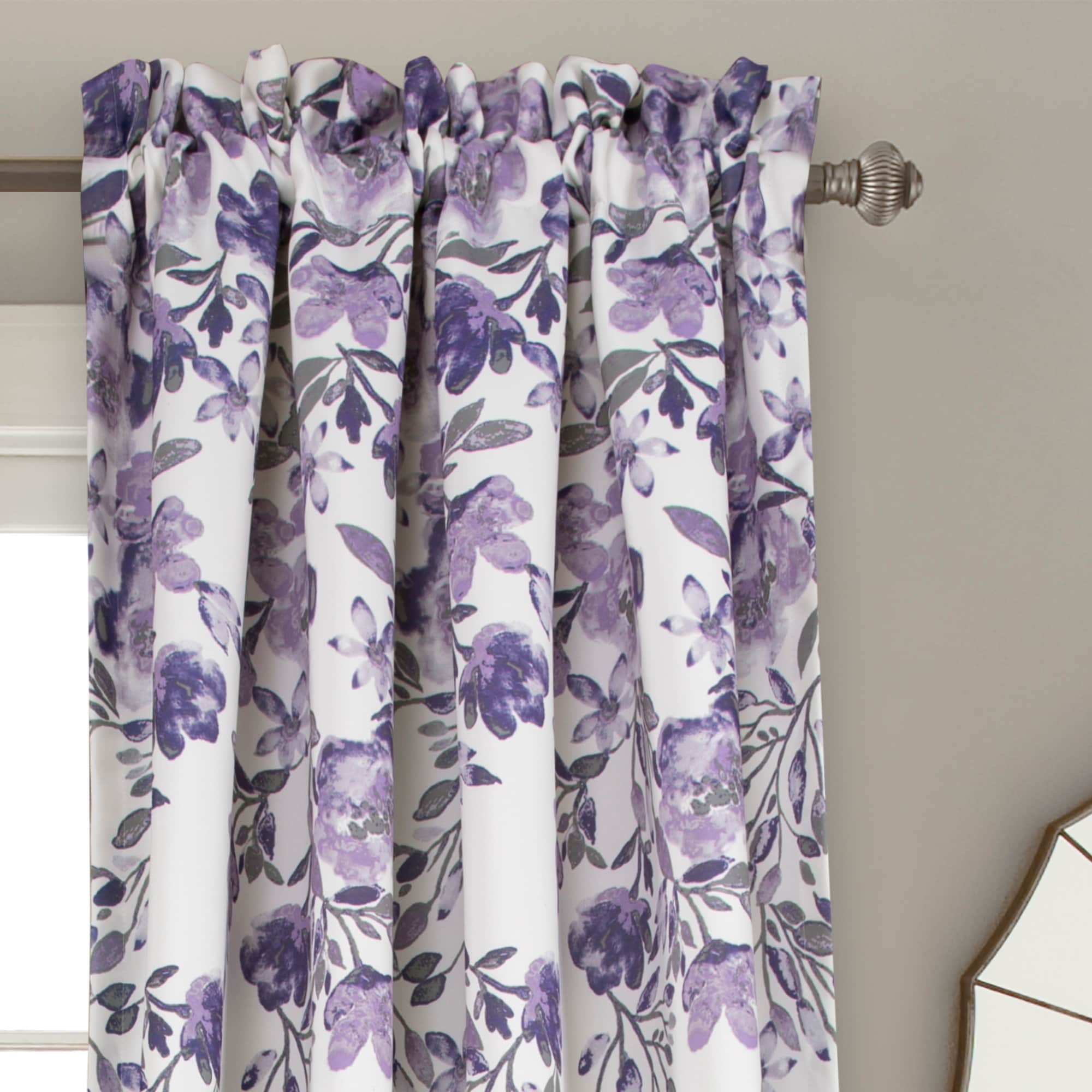 Porch & Den Elcaro Floral Room Darkening Curtain Panel Pair