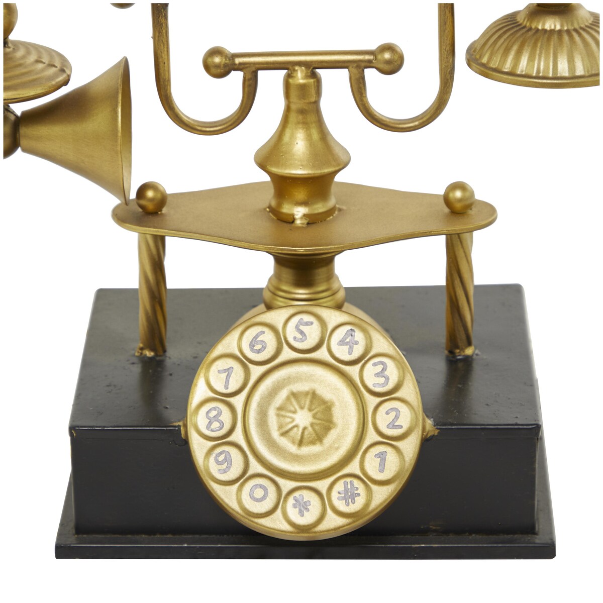 Metal Telephone Decorative Sculpture - Gold - Roche River Decor