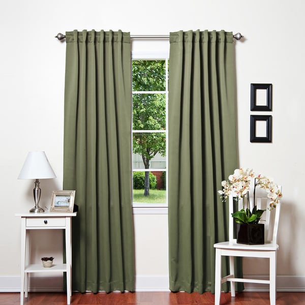 Aurora Home Thermal Rod Pocket 96-inch Blackout Curtain Panel Pair - 52 x 96