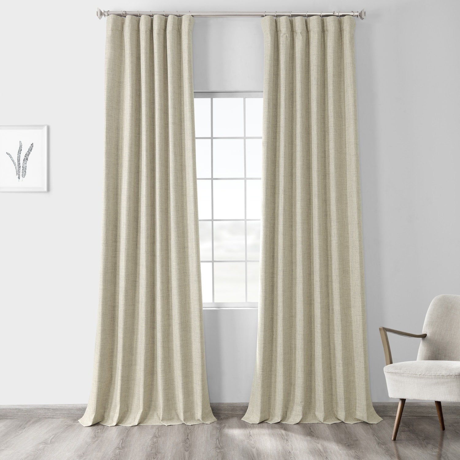 Exclusive Fabrics Vintage Thermal Cross Linen Weave Blackout Curtains (1 Panel)