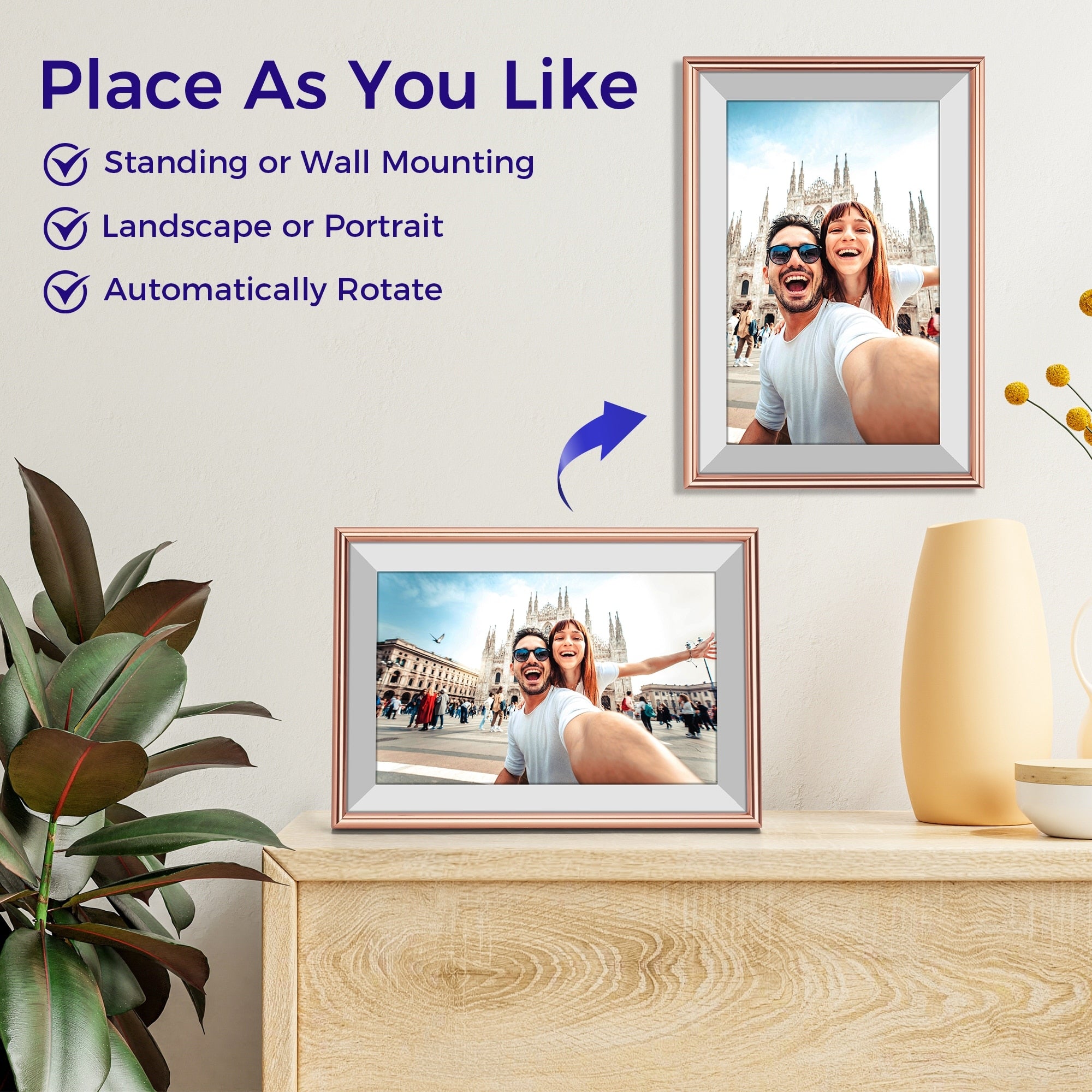 10.1 WiFi Frameo Digital Picture Photo Frame - Aluminum Frame