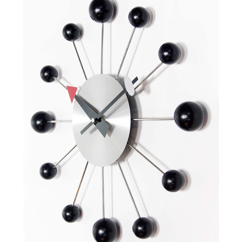 Orb Spoke 15 inch Mid-Century Modern Ball Wall Clock - 15 Inch