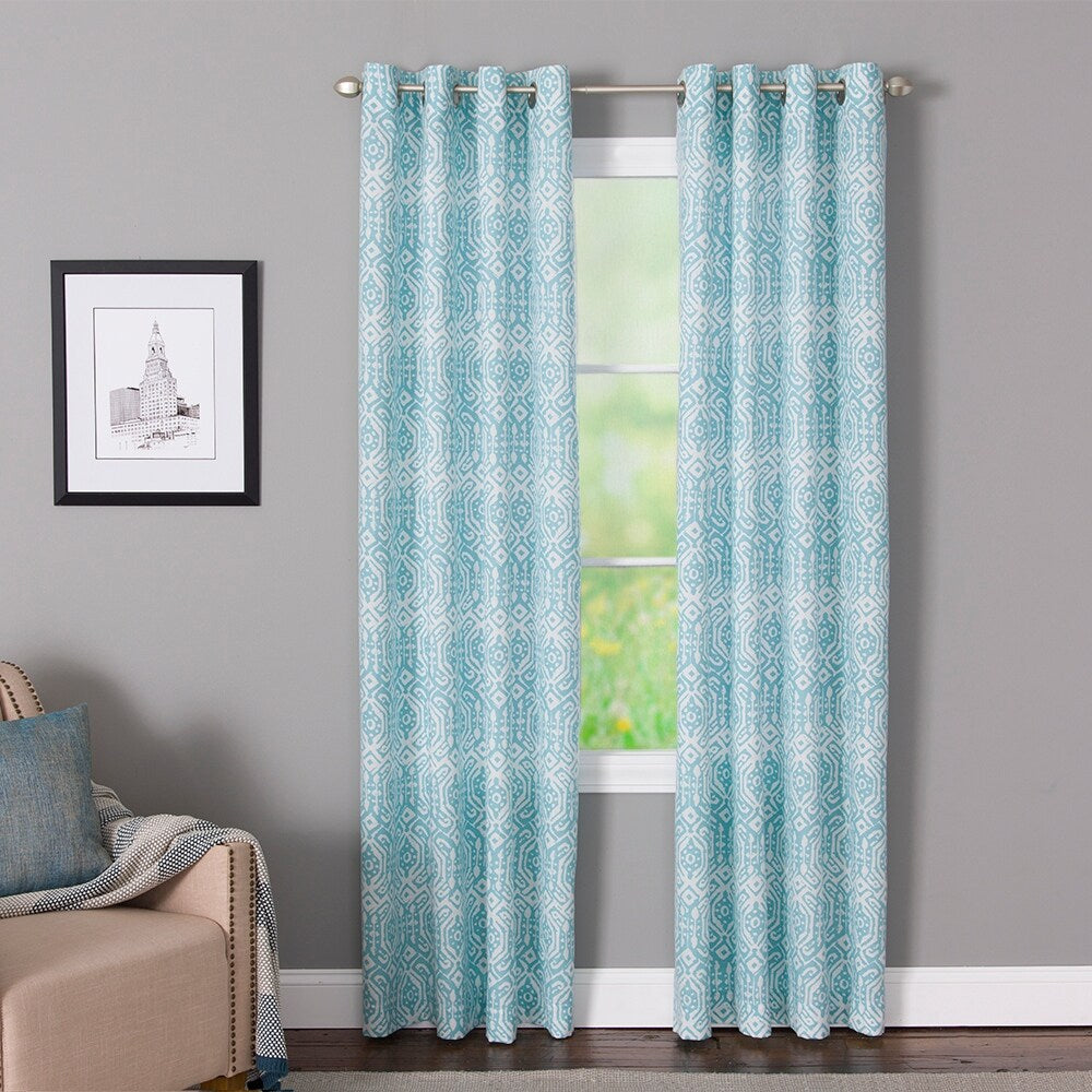 Porch & Den Moroccan Pattern Grommet Top Curtain Panel