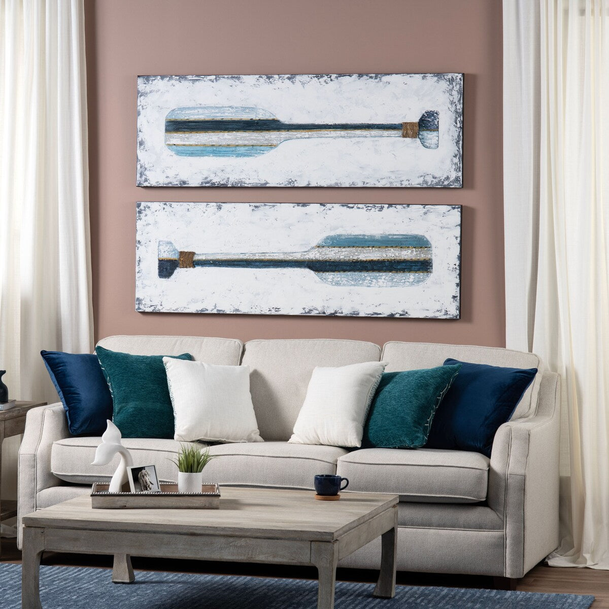 Paddles Up Canvas 2-Piece Wall Art - Blue