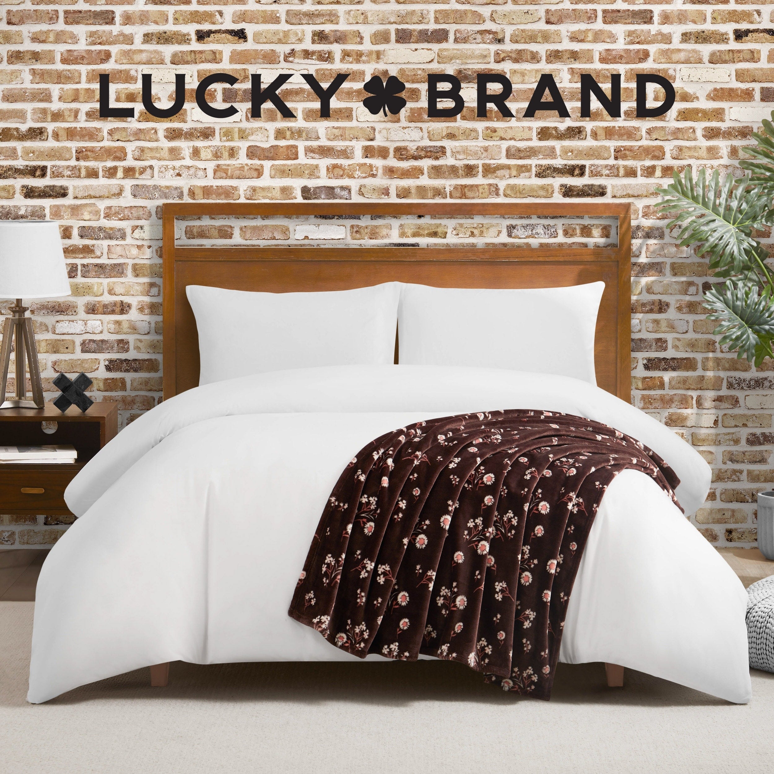 Lucky Brand Daisy Throws Plush 50 x 70 Throw Blanket