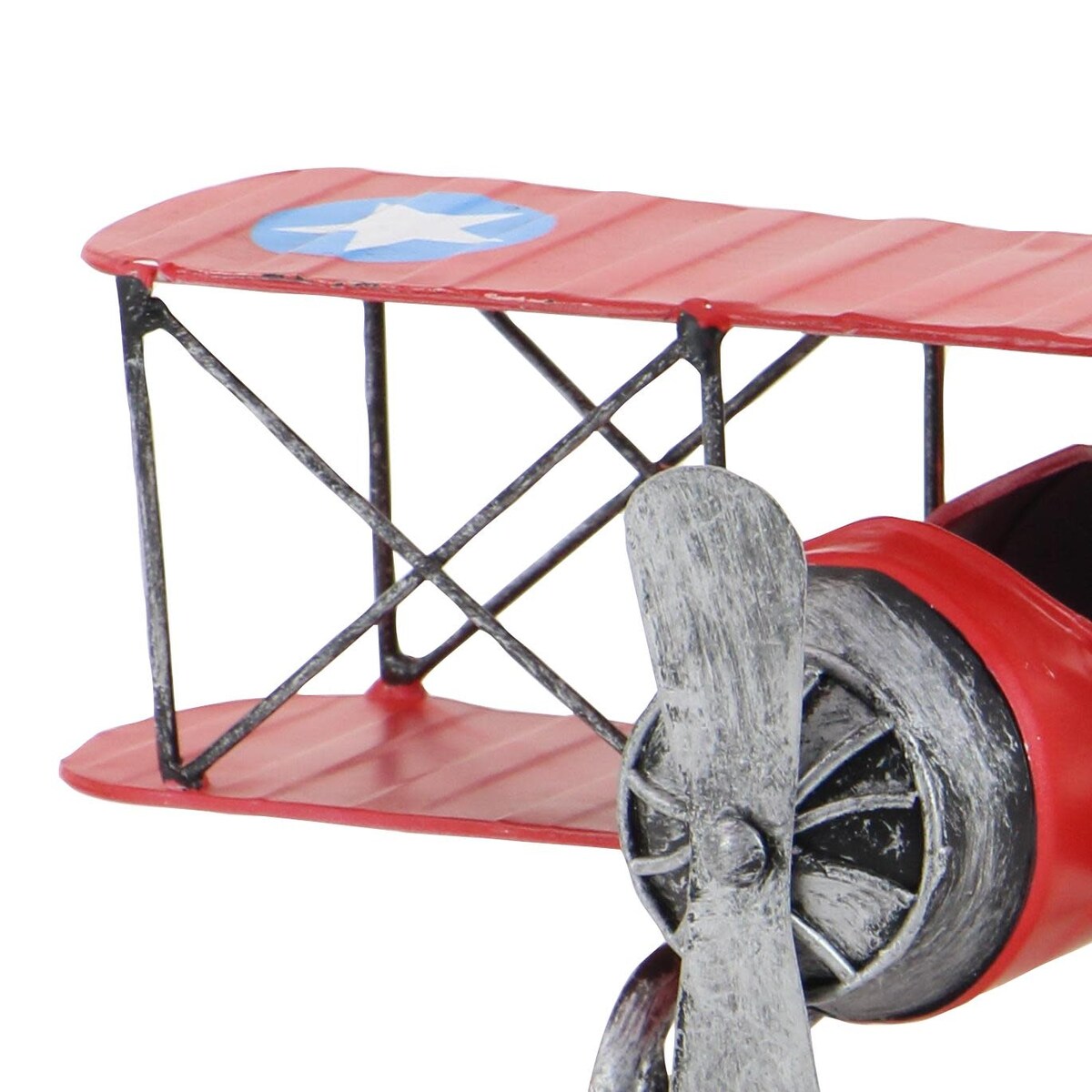 Metal Airplane Home Wall Decor - Red - Roche River Decor