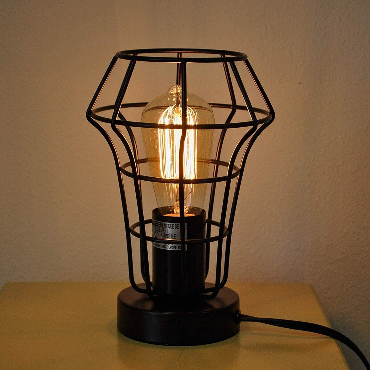 9 Industrial Metal Table Lamp Accent Light with a Free Edison Bulb