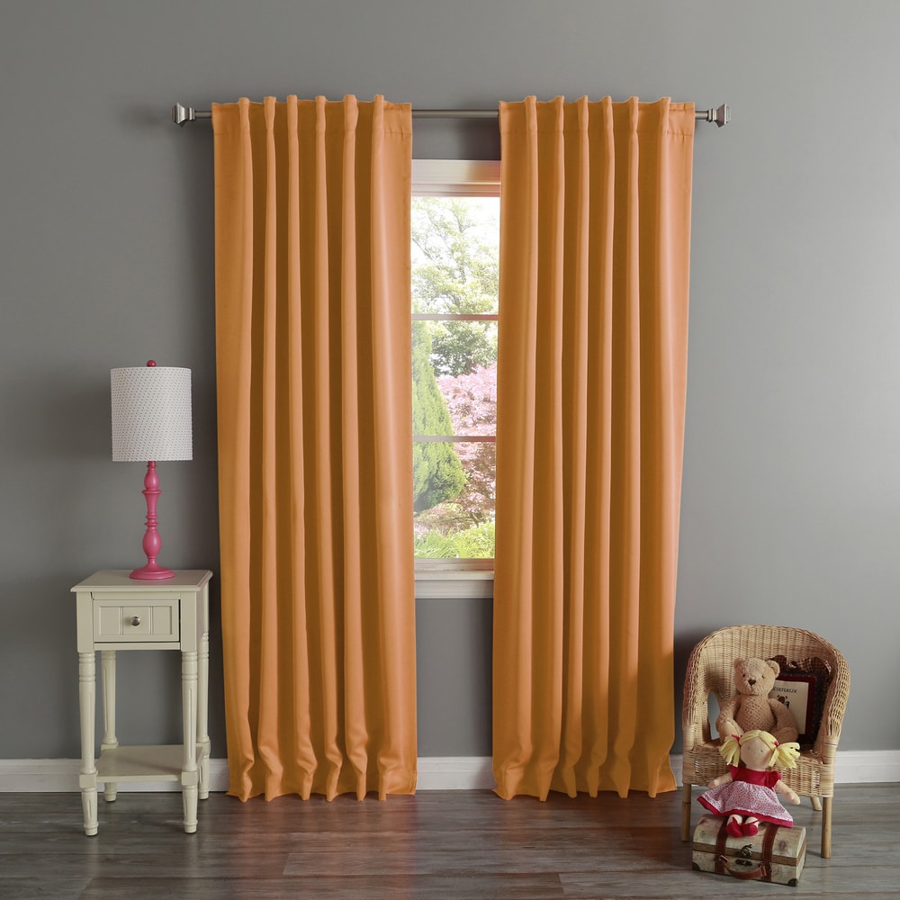 Aurora Home Thermal Rod Pocket 96-inch Blackout Curtain Panel Pair - 52 x 96