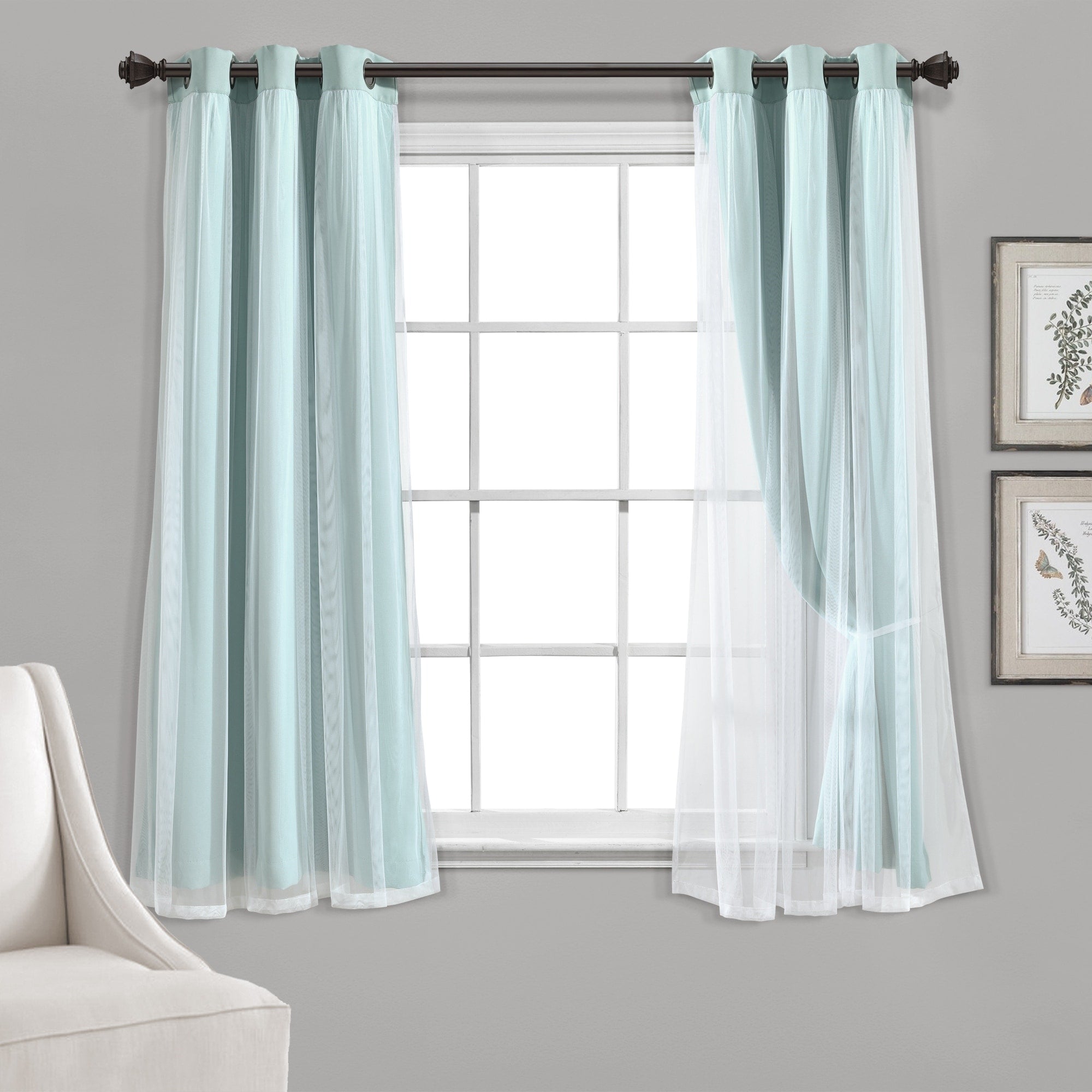 Lush Decor Grommet Sheer Panel Pair with Insulated Blackout Lining