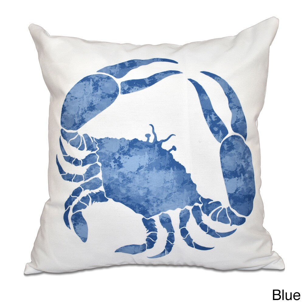 Crab Animal Print 18 x 18-inch Outdoor Pillow