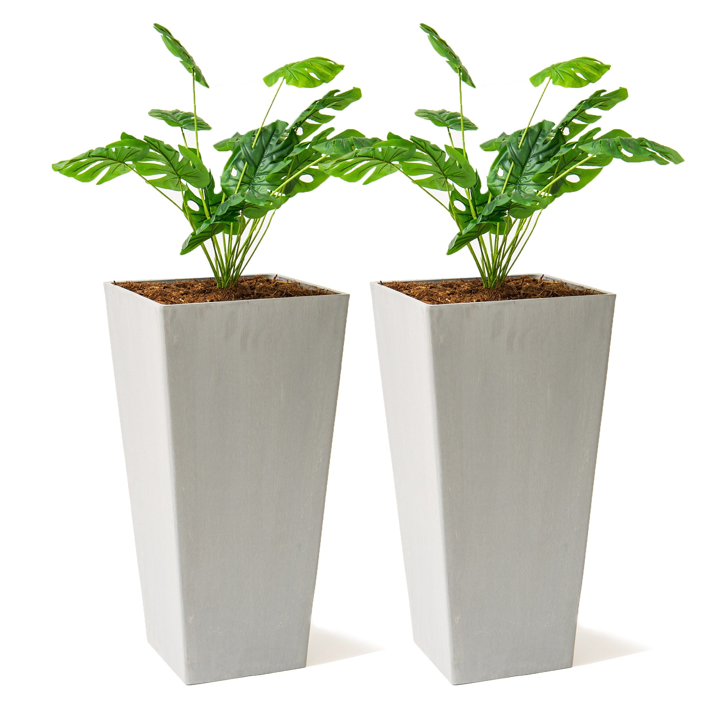 XBrand Modern 30-Inch Tall Modern Square Tapered Planter, Indoor & Outdoor