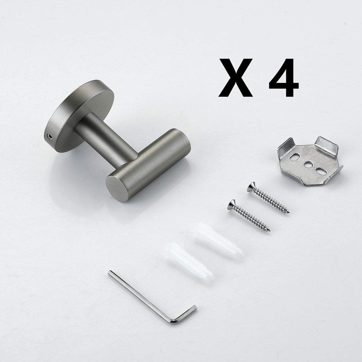 AITINKAN 4-Pack Bathroom Robe and Towel Hooks Stainless Steel