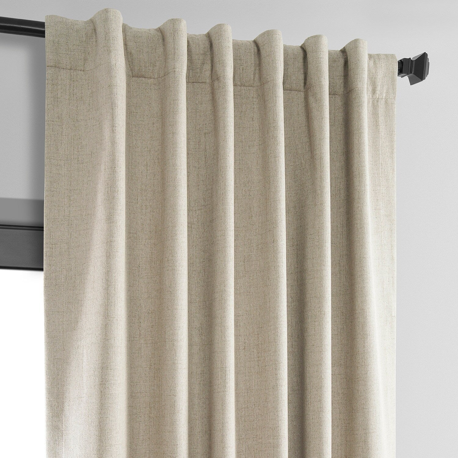 Exclusive Fabrics Vintage Thermal Cross Linen Weave Blackout Curtains (1 Panel)