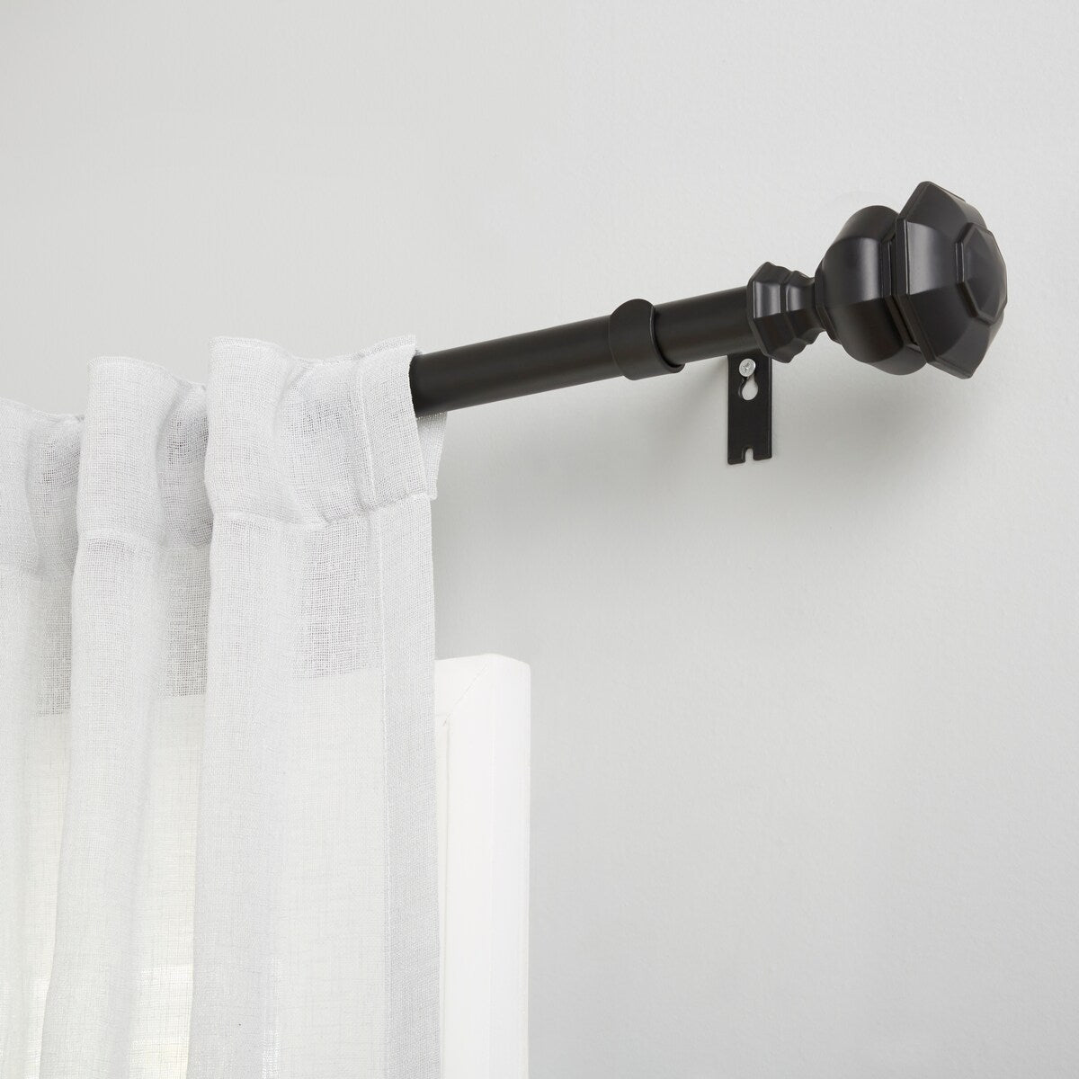 Lauren Ralph Lauren Welford 1 Adjustable Window Curtain Rod and Finial Set