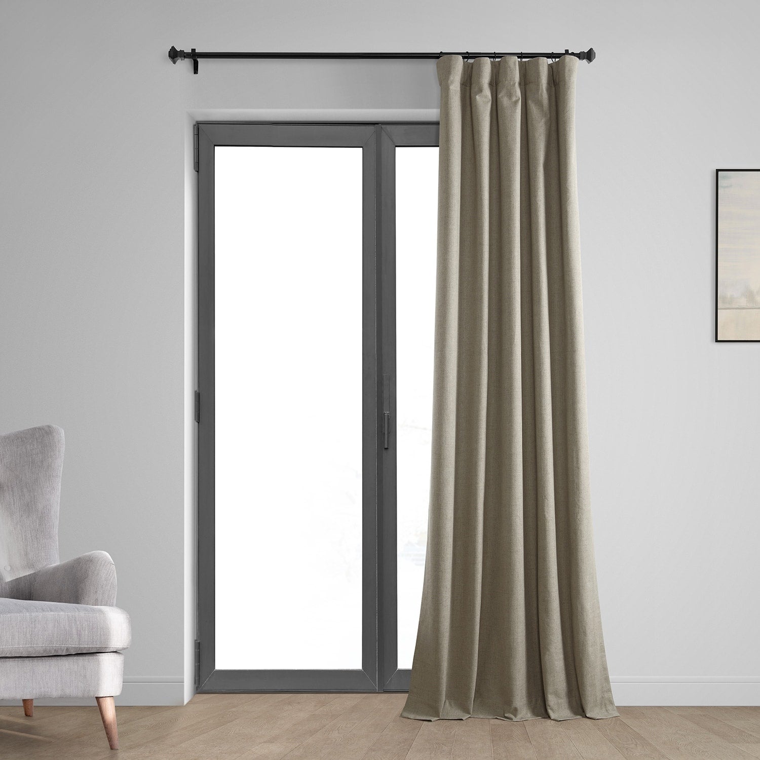 Exclusive Fabrics Vintage Thermal Cross Linen Weave Blackout Curtains (1 Panel)