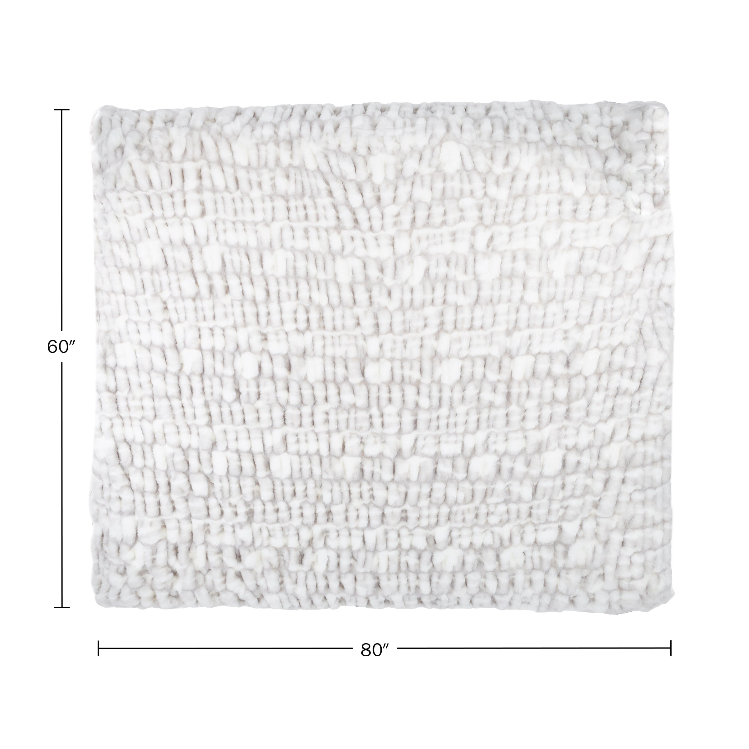 Oversized Ruched Faux Fur Blanket - 60x80-Inch Queen-Size Throw by Lavish Home