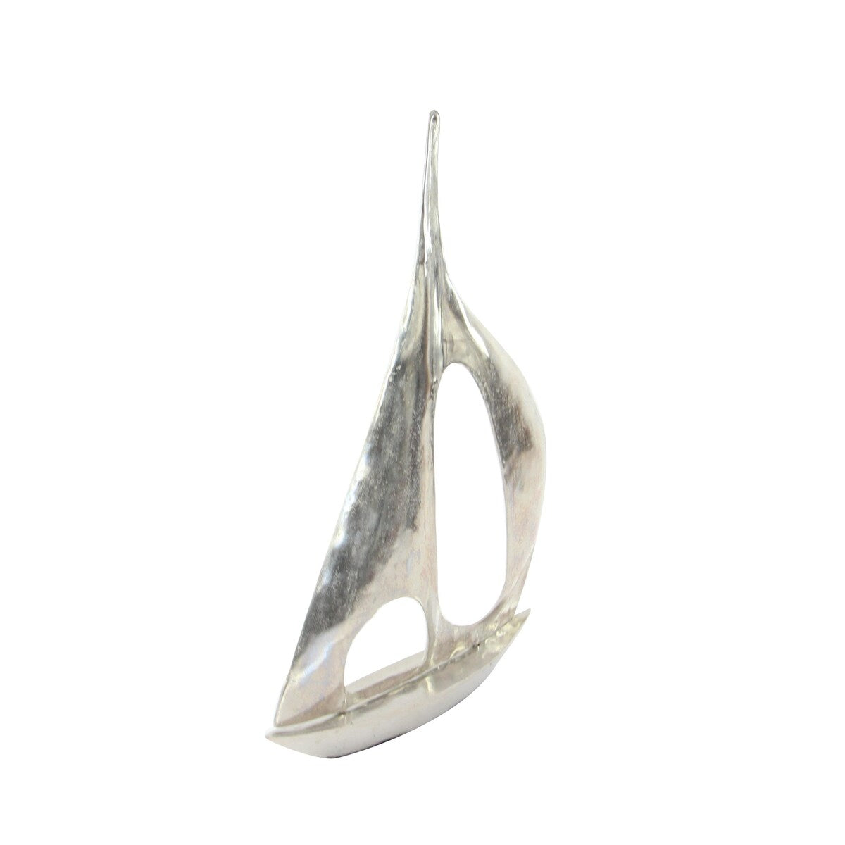 Aluminum Metal Sail Boat Decorative Sculpture - Silver - Roche River Decor