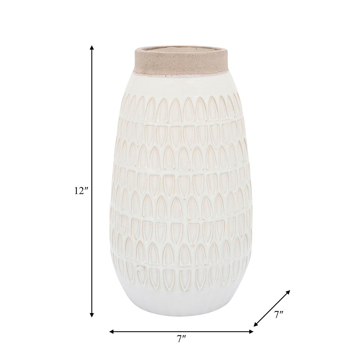 Sagebrook Home Textured Ceramic Carved Vase