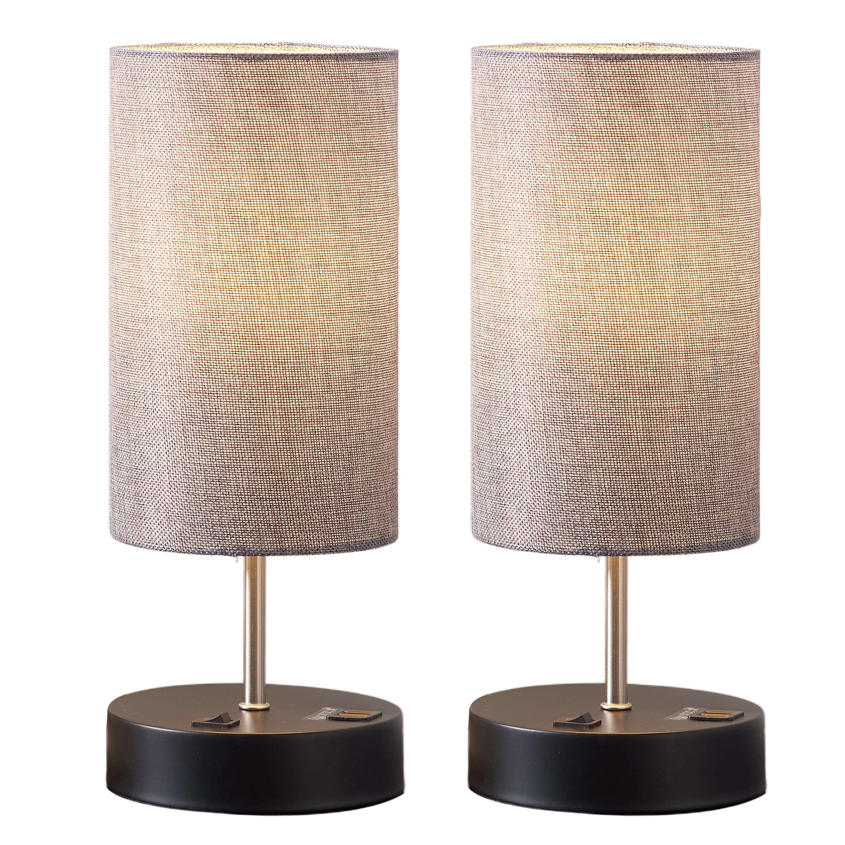 Lennox Metal Table Lamps with USB - Set of 2