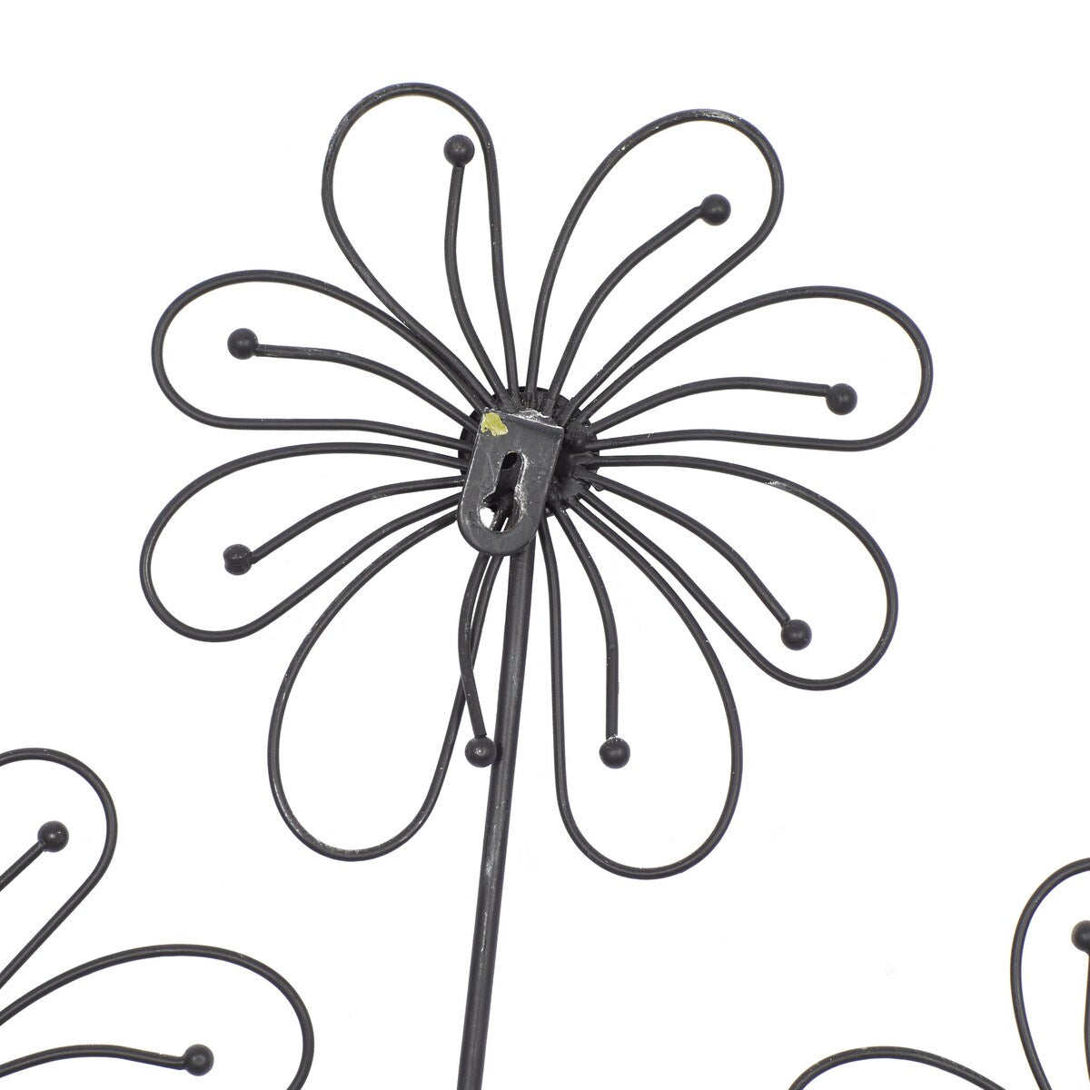 Metal Floral 3D Wire Home Wall Decor with Crystal Embellishments - Black - Roche River Decor