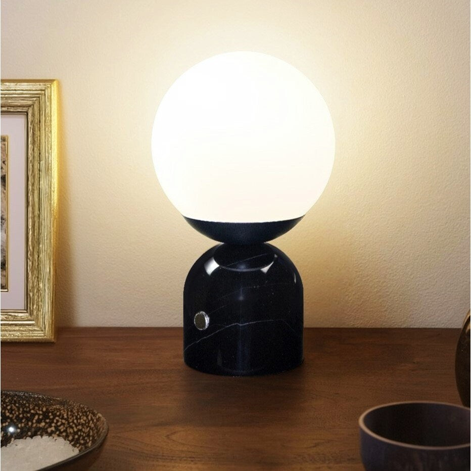 Brightech Mila 9.85 in. Mid-Century Modern Integrated LED Bedside Table Lamp with Built-In 3-Way Dimmer