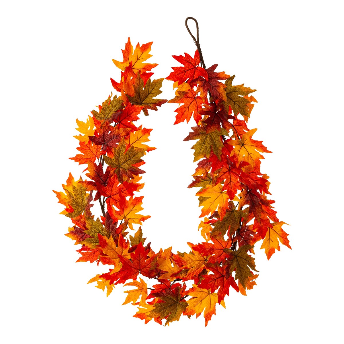 Glitzhome Thanksgiving LED Lighted Fall Maple Leaves Wreath & Garland