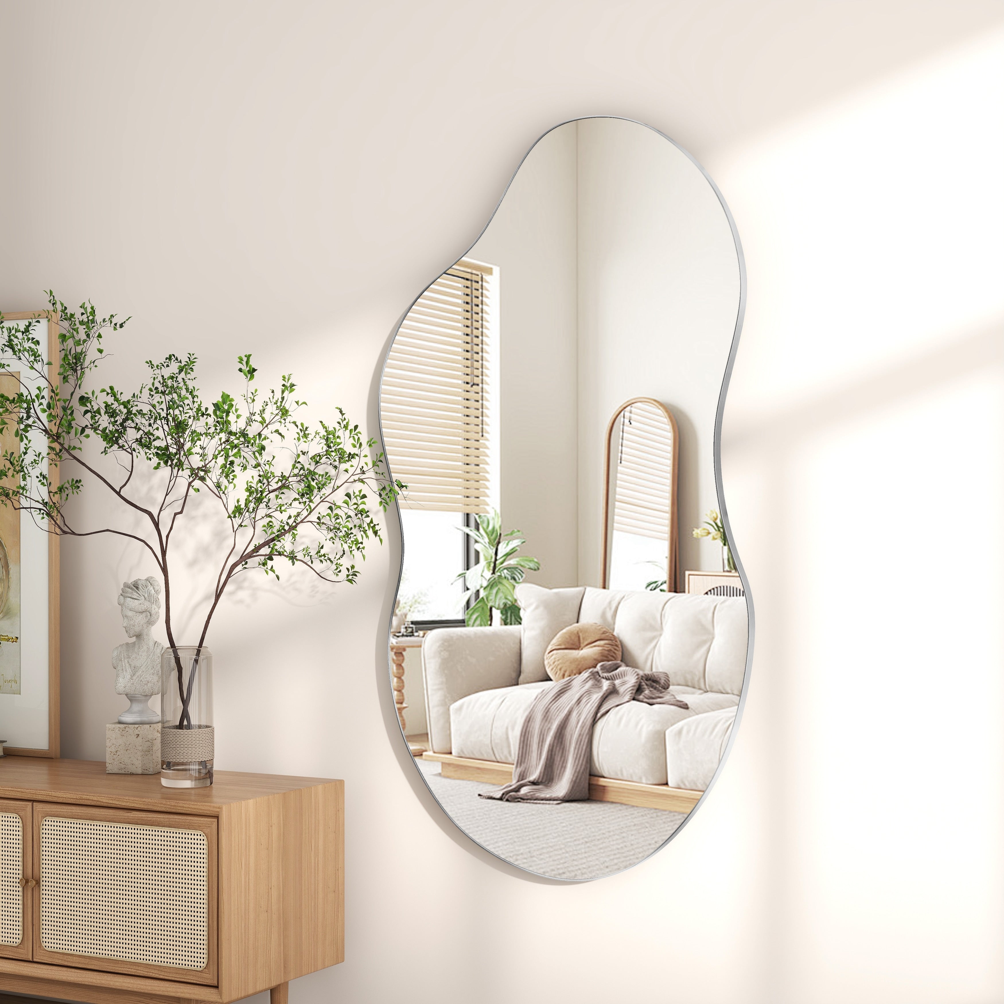 Asymmetrical Wavy Antique Accent Wall Mirror