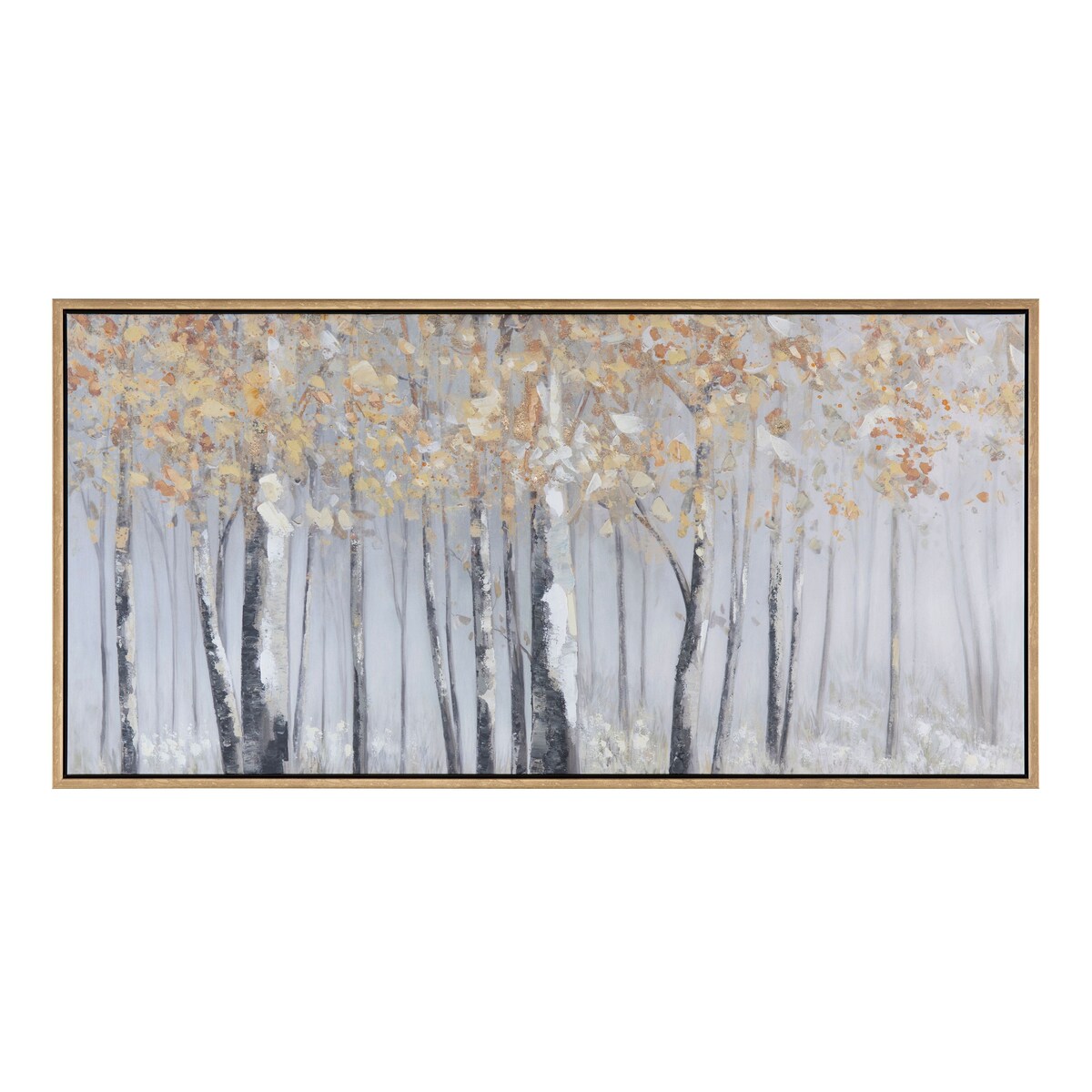 Aspen Canvas Wall Art with Gold Frame - Yellow