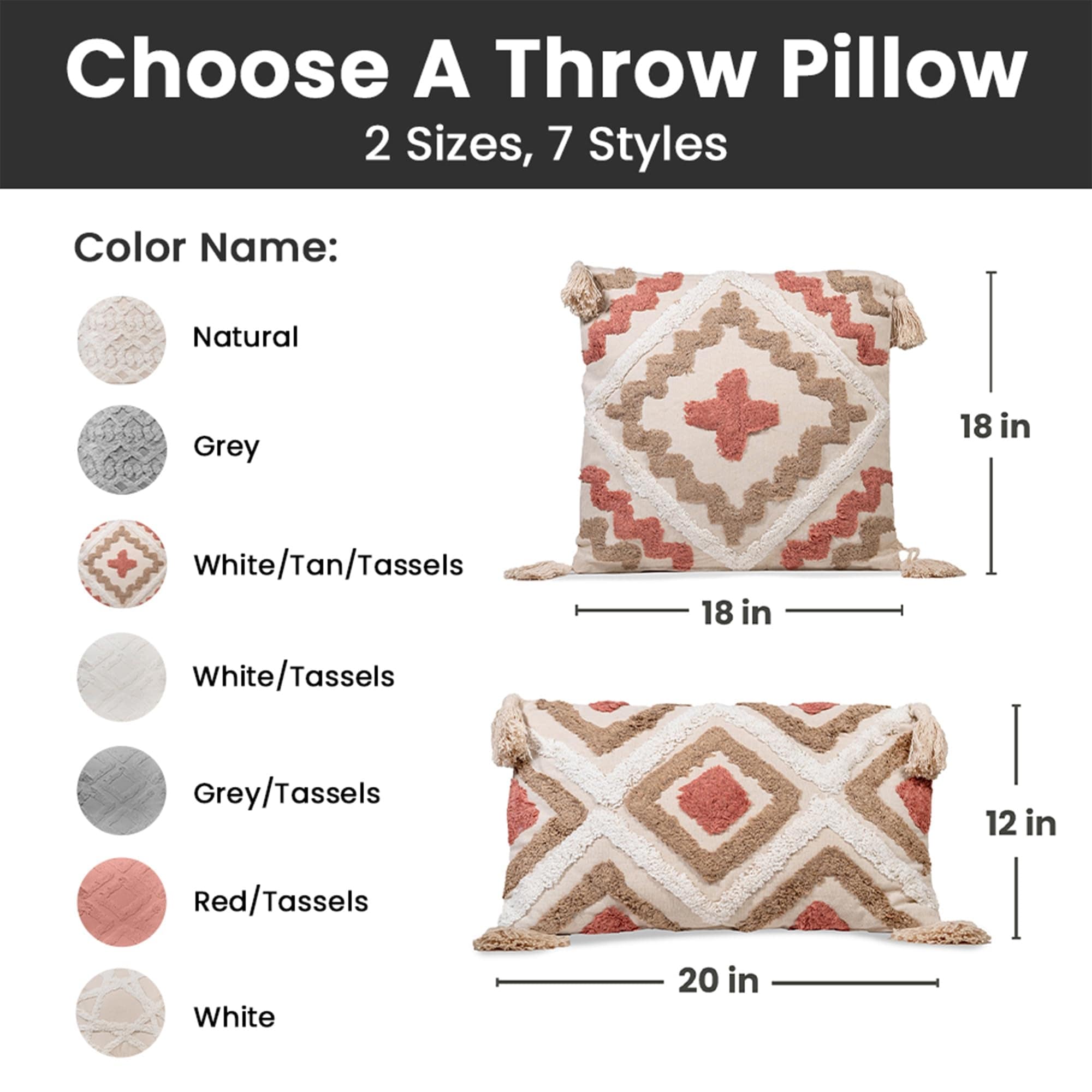 Sol Living Decorative Accent Pillows Throw Pillow for Couch Bedroom Soft Cushions