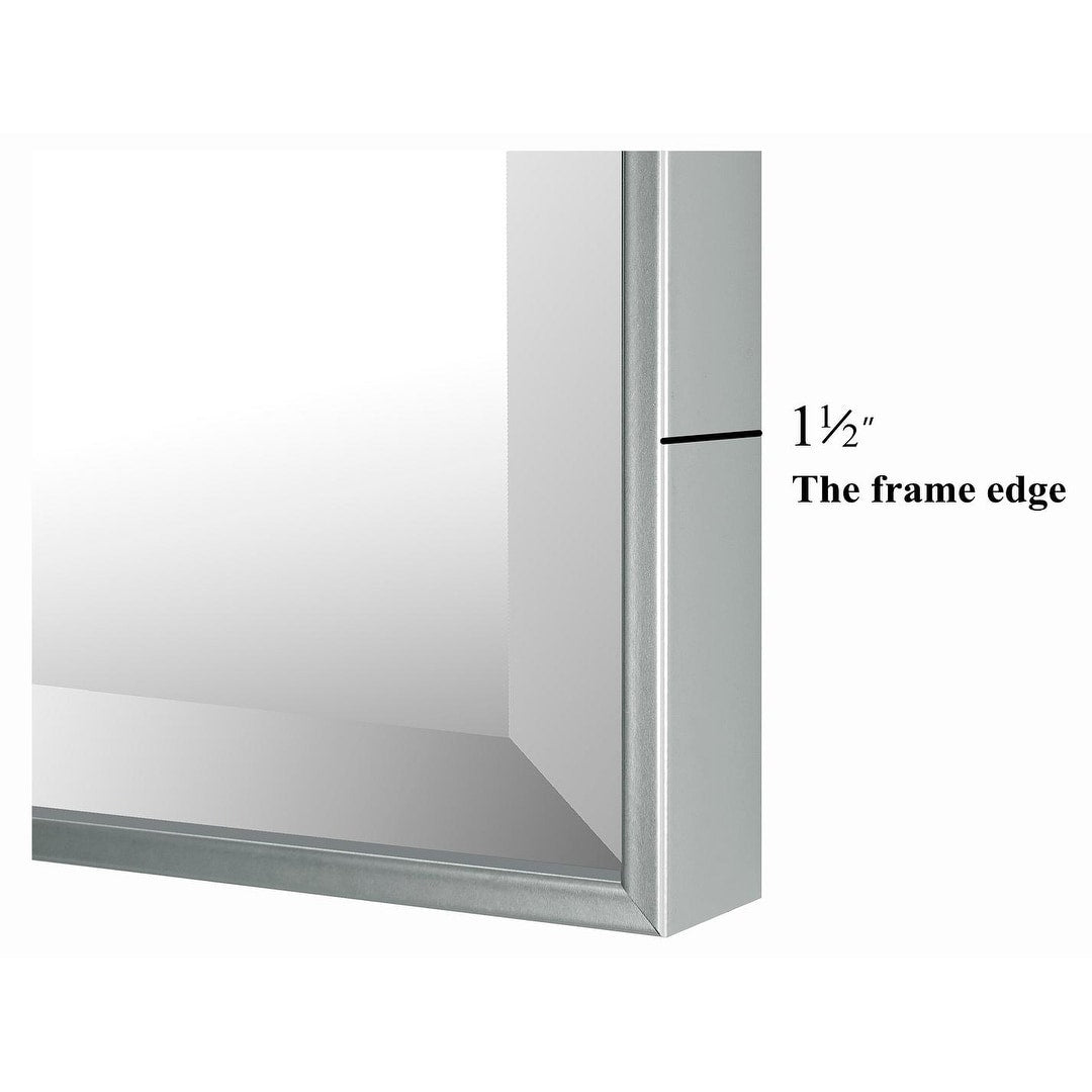 Silver Beveled Framed Wall Mirror