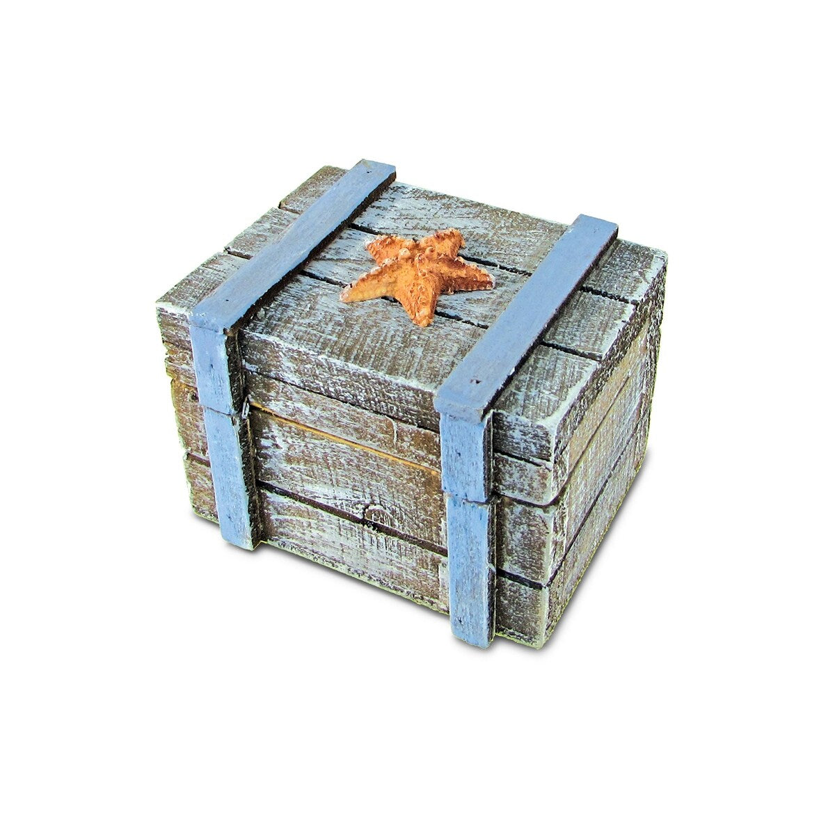 CoTa Global Pacific Wooden Jewelry Box with Starfish and Nautical Rope - 3.25’Lx2.50’Wx2.25’H