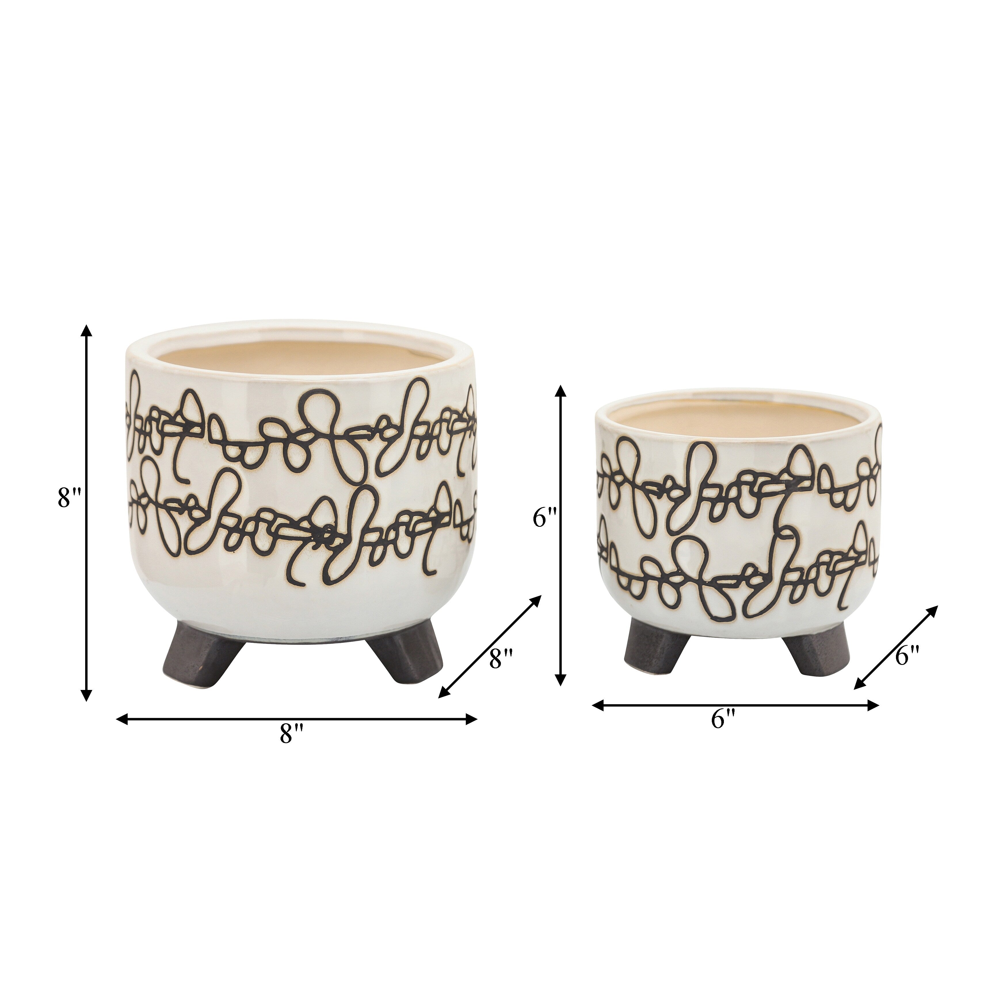 Sagebrook Home Artisan Crafted Ceramic Planter Set