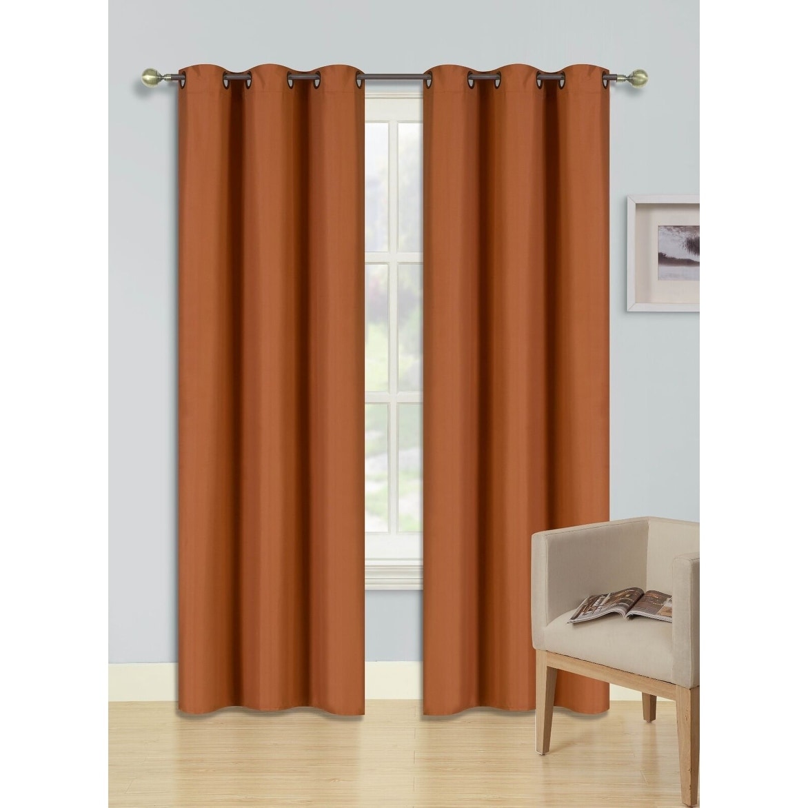 2 Pcs 95 Inch Heavy Insulated Blackout Curtain Panels