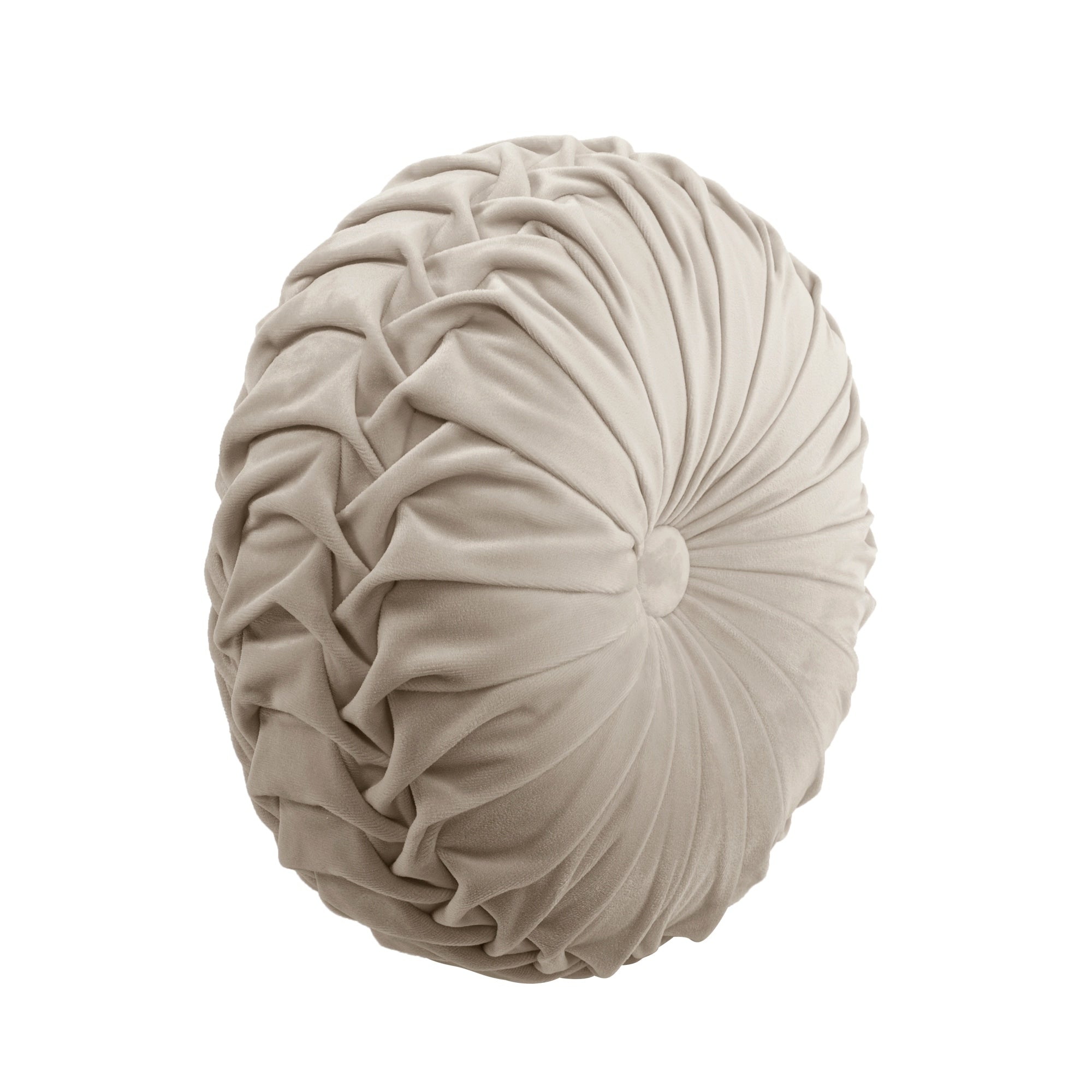 Lush Decor Pleated Soft Velvet Round Decorative Pillow