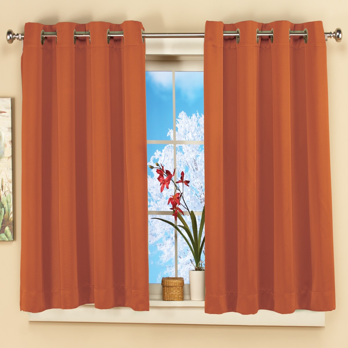 Short Blackout Window Curtain Panel with Easy Open-Close