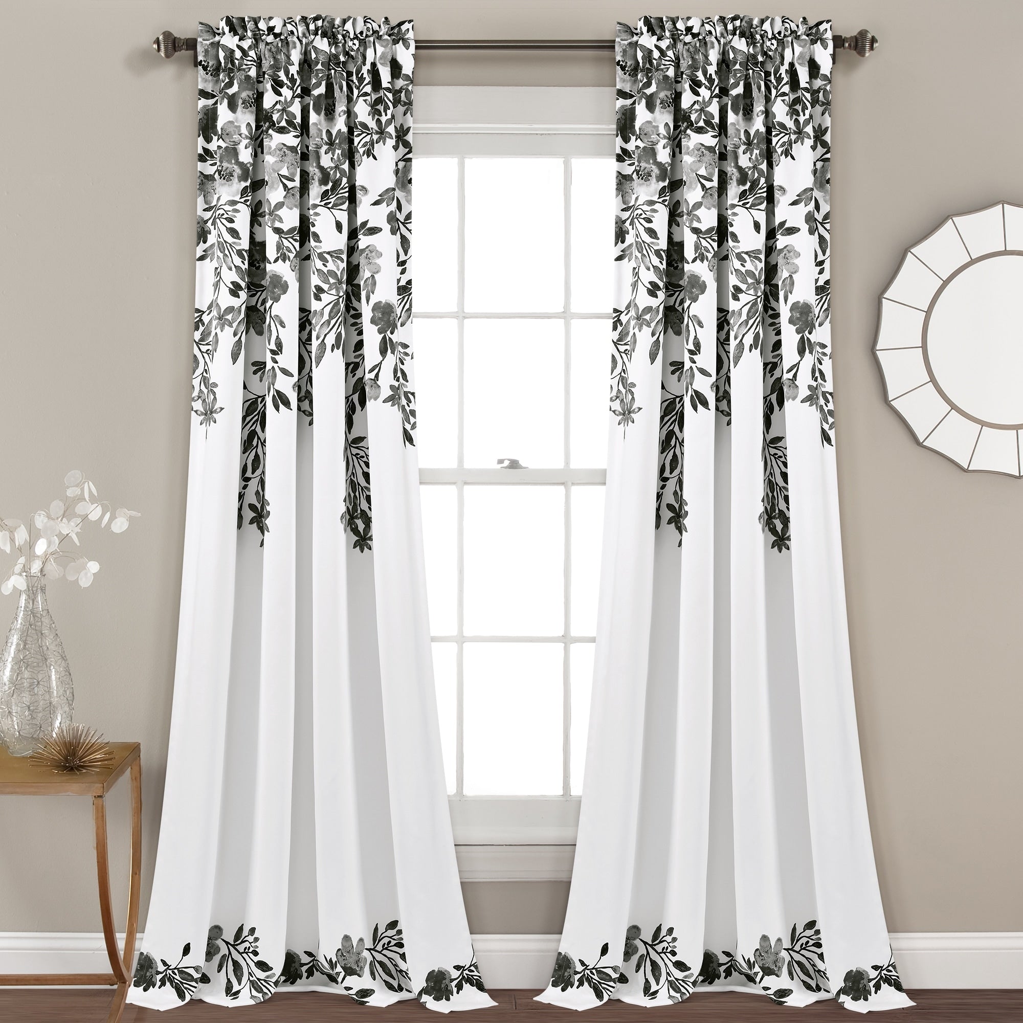 Porch & Den Elcaro Floral Room Darkening Curtain Panel Pair