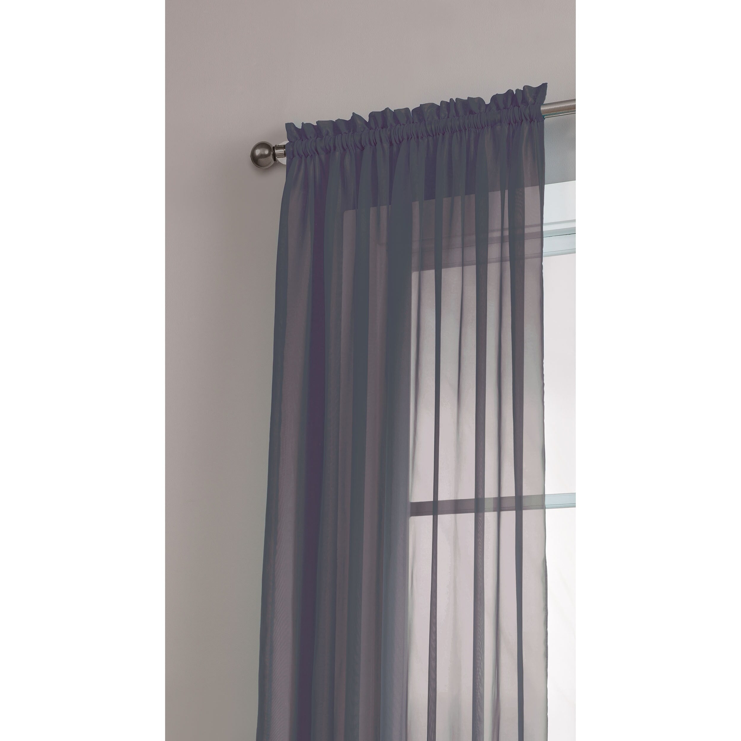 Window Elements Diamond Sheer Voile Extra Wide, 56 Inch Wide. Rod Pocket Curtain Panel