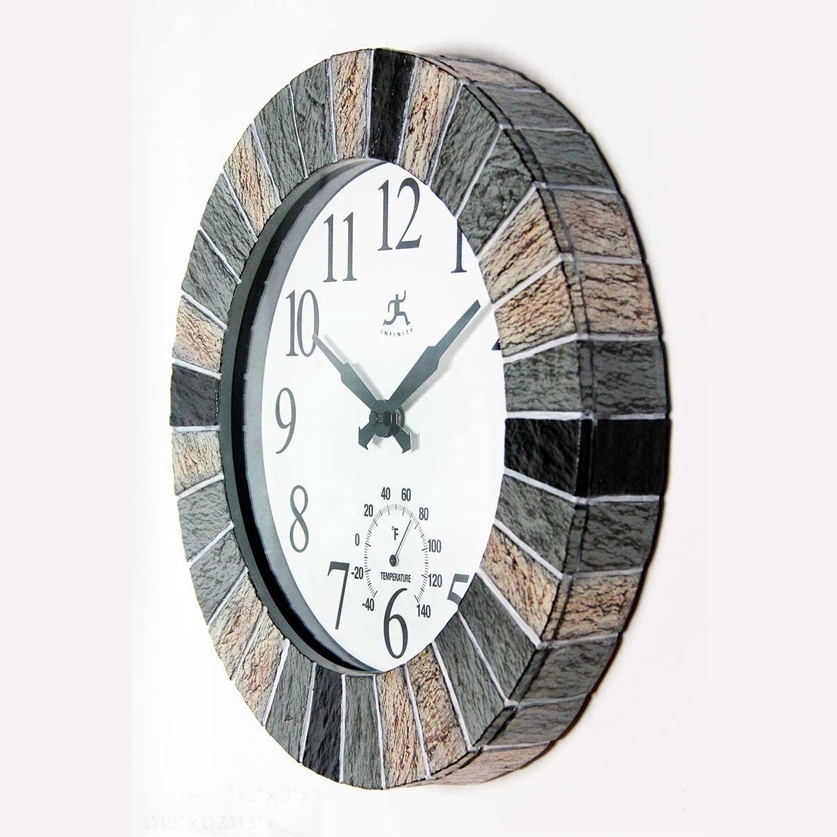 13 In/Outdoor Faux Slate Clock - 13 x 2 x 13